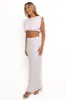 Kya Ribbed Knit Maxi Skirt - White sold by Petal & Pup