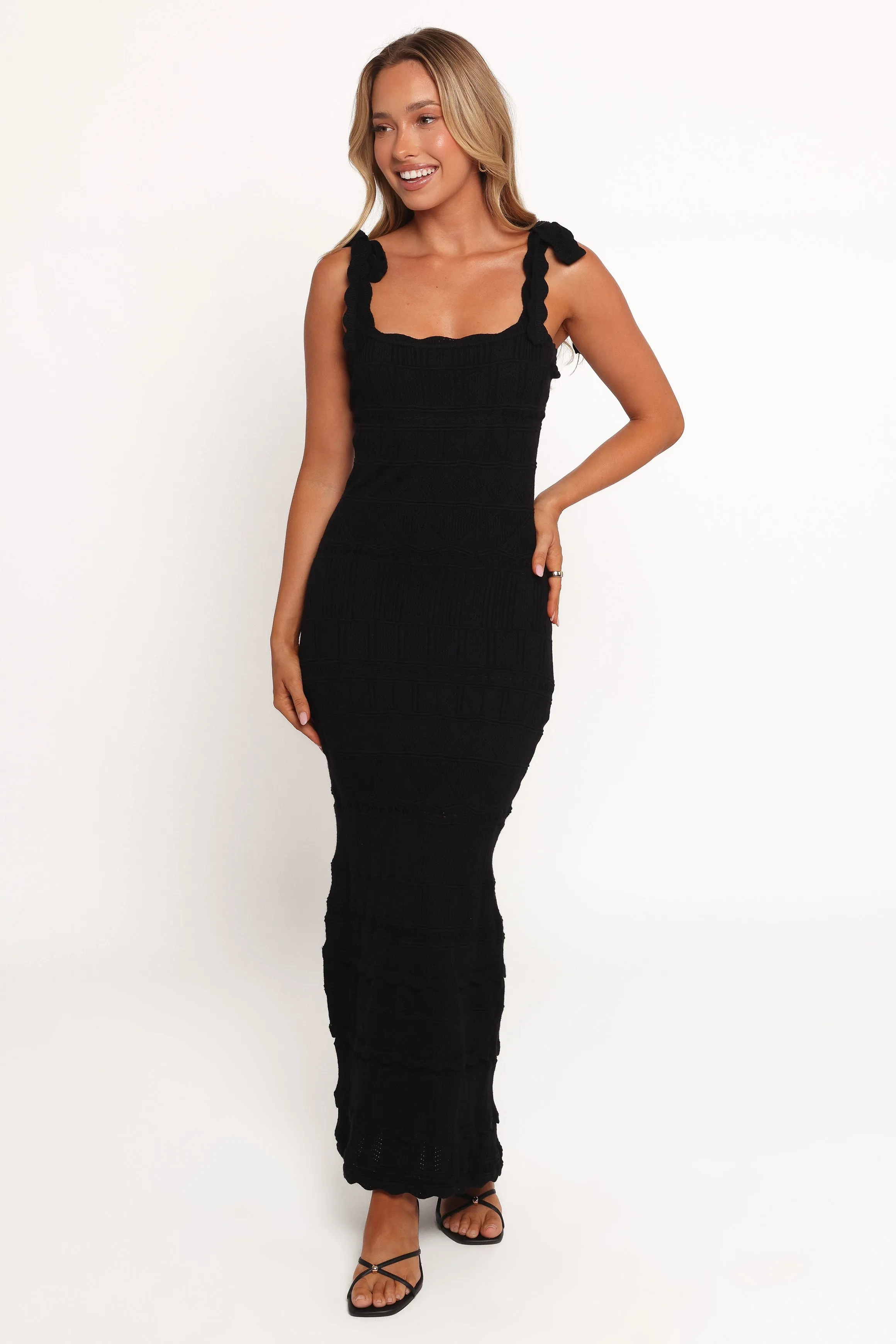 Anicia Midi Dress - Black sold by Petal & Pup