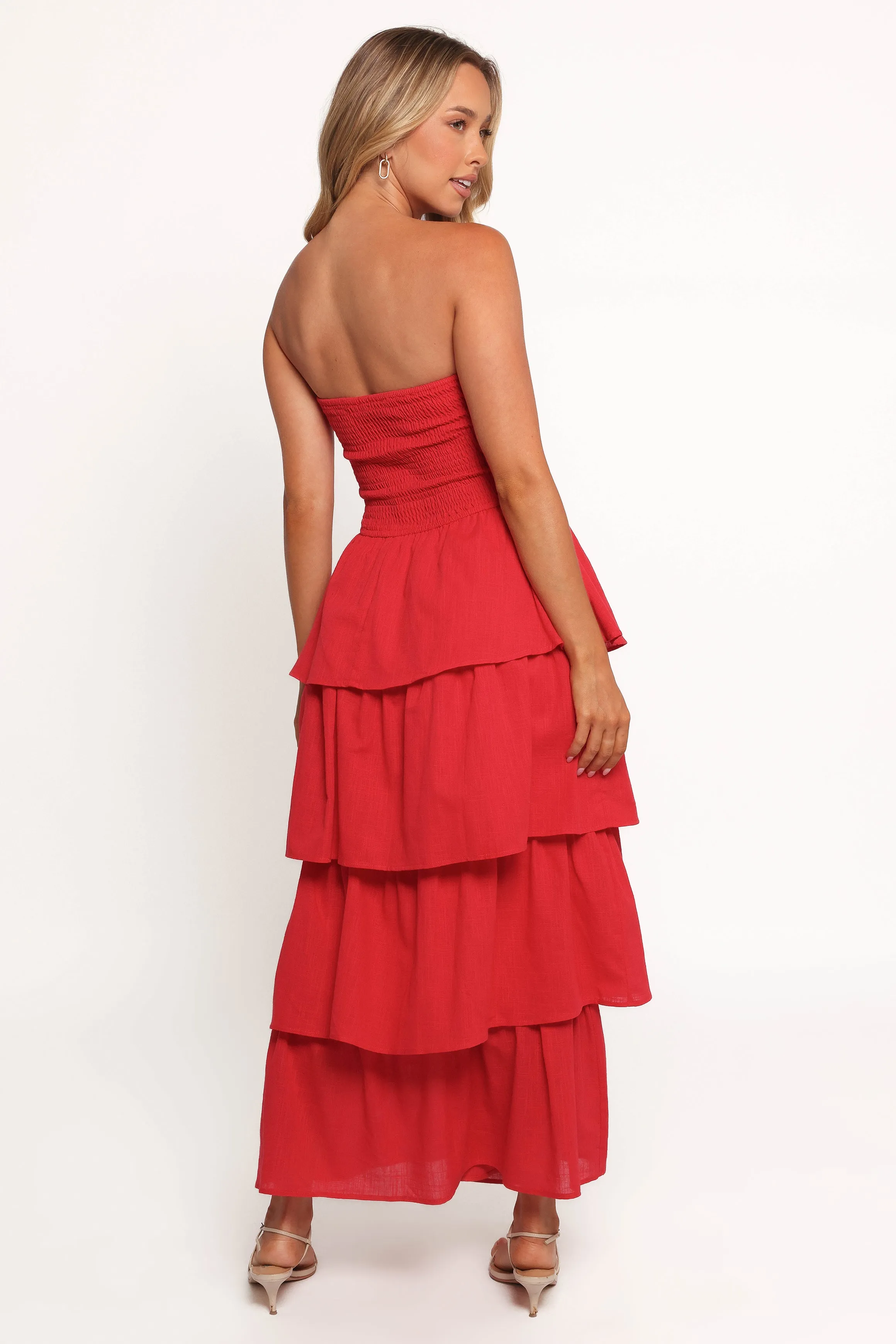 Arcadia Maxi Strapless Dress - Red sold by Petal & Pup product image thumbnail 4