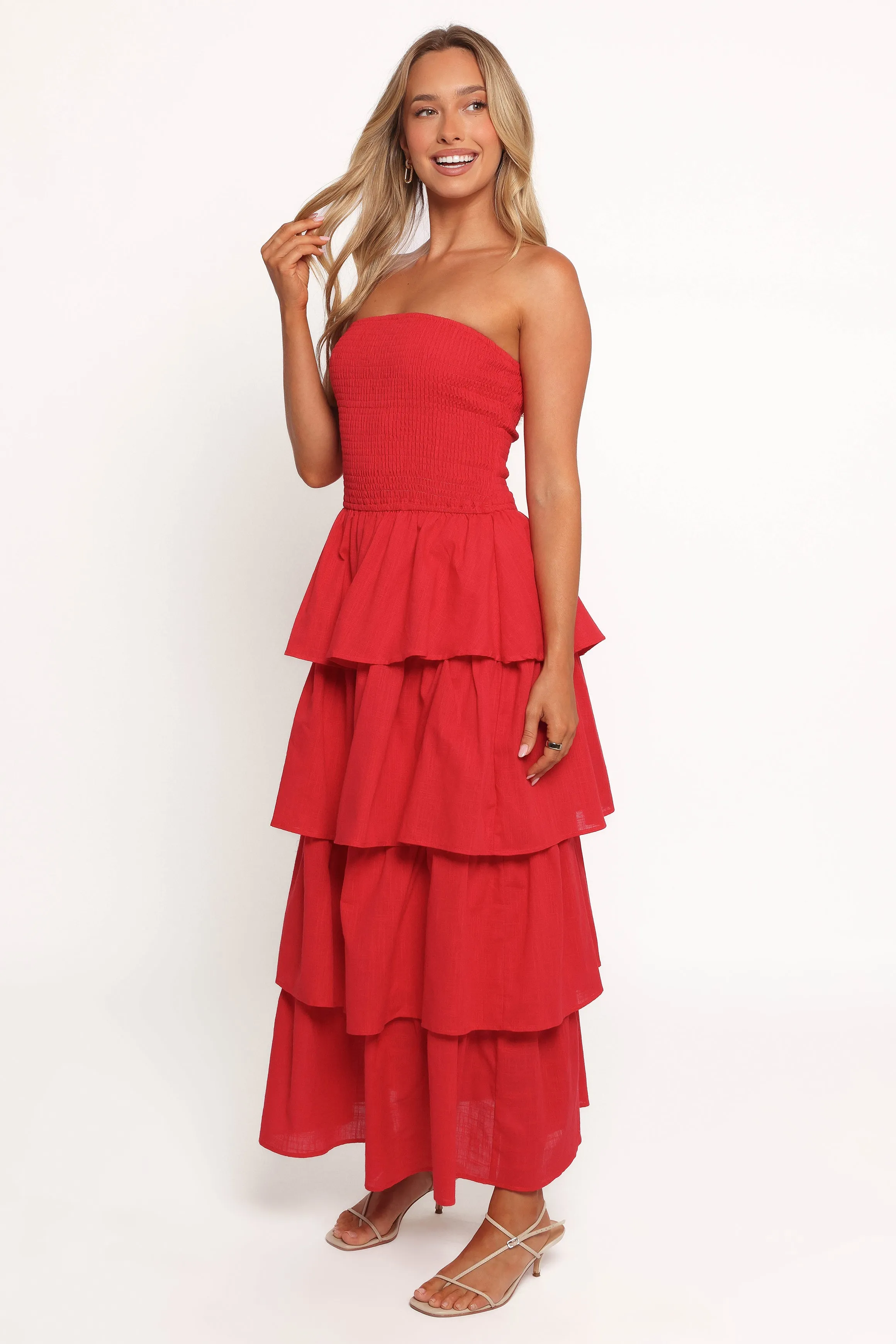 Arcadia Maxi Strapless Dress - Red sold by Petal & Pup product image thumbnail 3