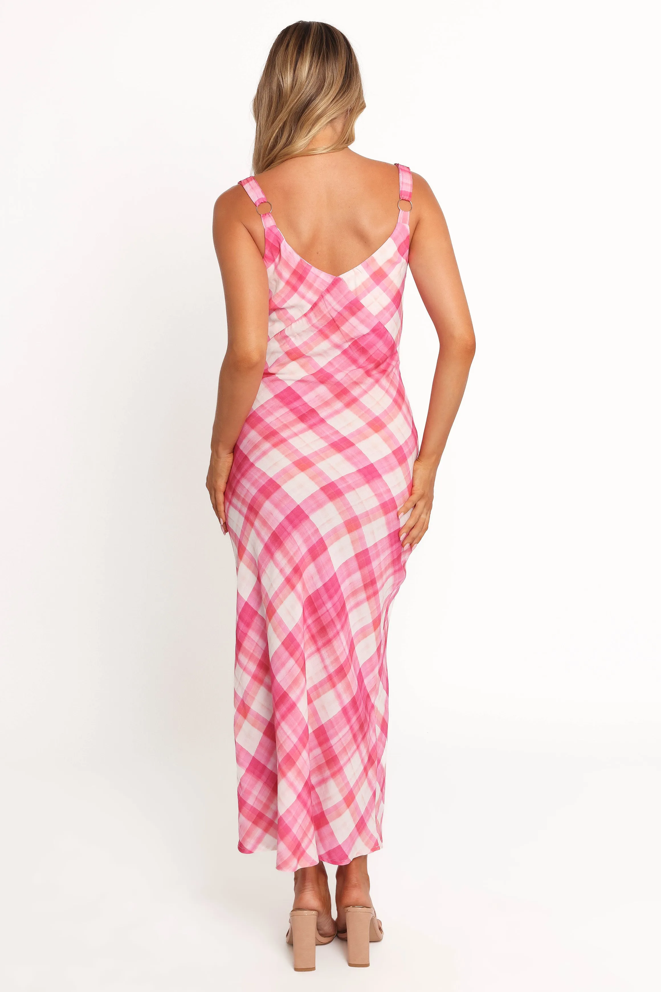 Morghan Midi Dress - Pink Check sold by Petal & Pup product image thumbnail 4