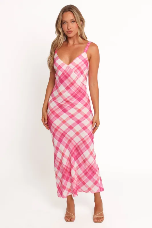 Morghan Midi Dress - Pink Check made by Petal & Pup