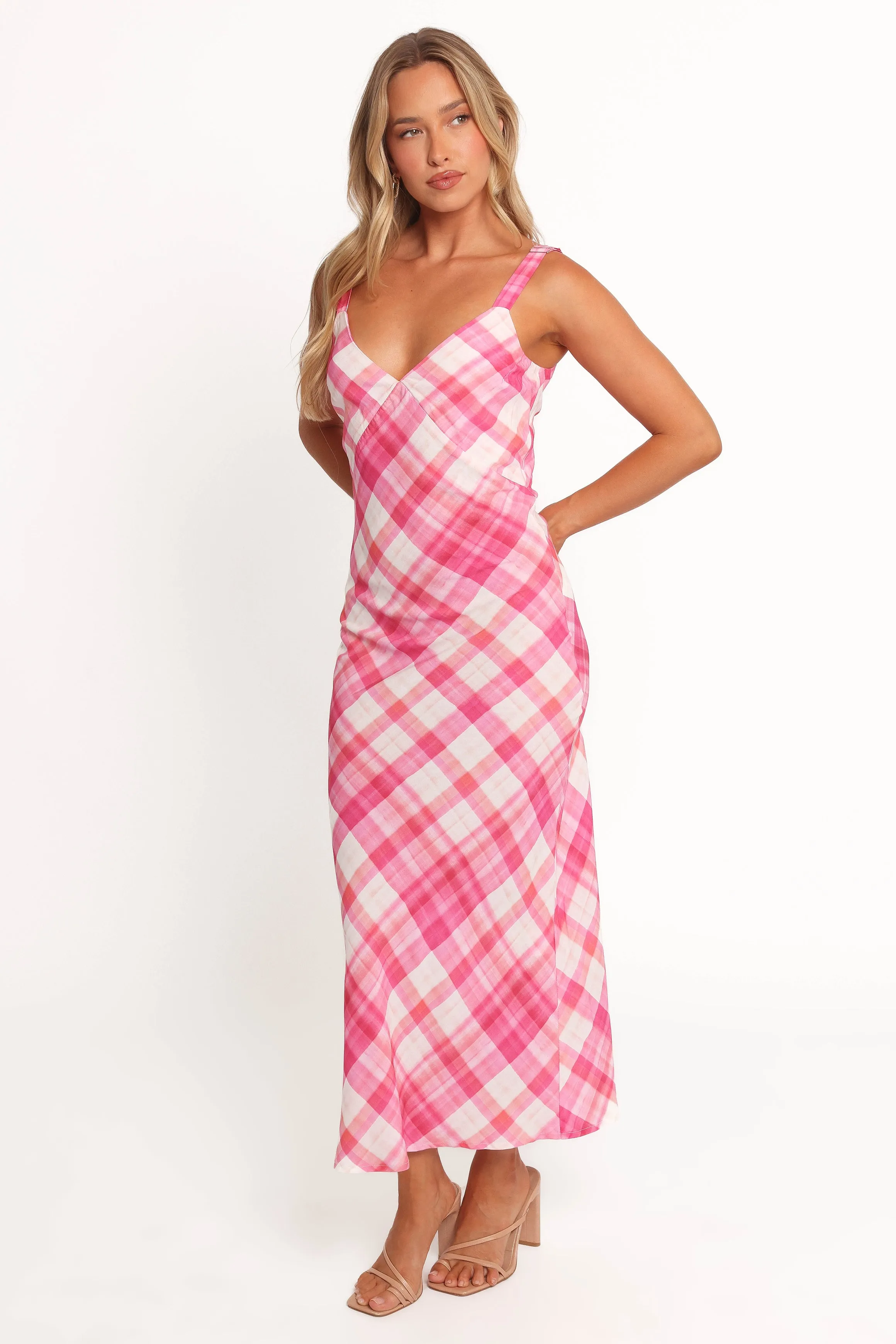 Morghan Midi Dress - Pink Check sold by Petal & Pup product image thumbnail 3