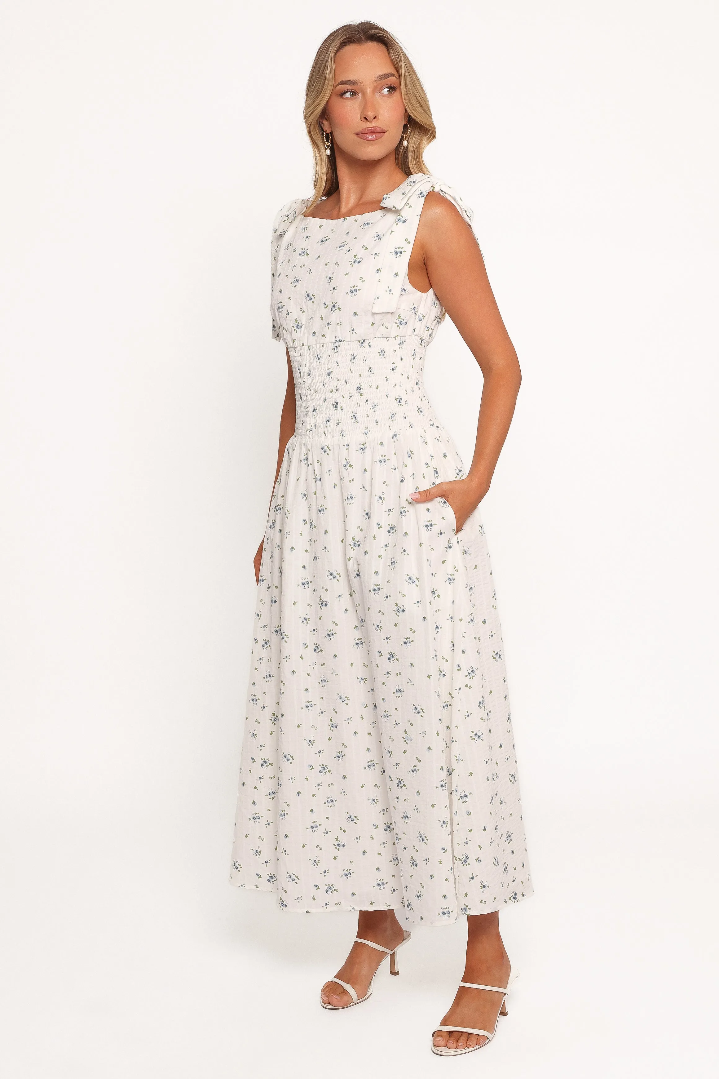 Leticia Midi Dress - Blue Ditsy Floral sold by Petal & Pup product image thumbnail 3