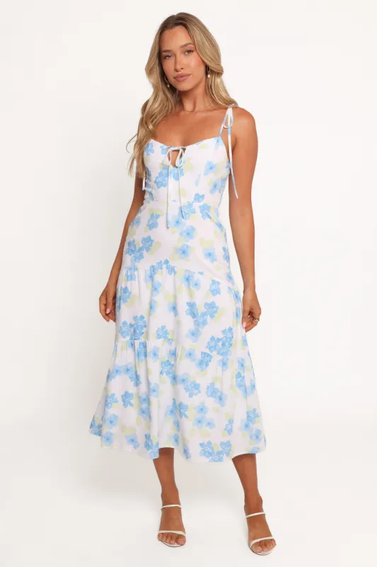 Kieran Midi Dress - Blue Floral sold by Petal & Pup
