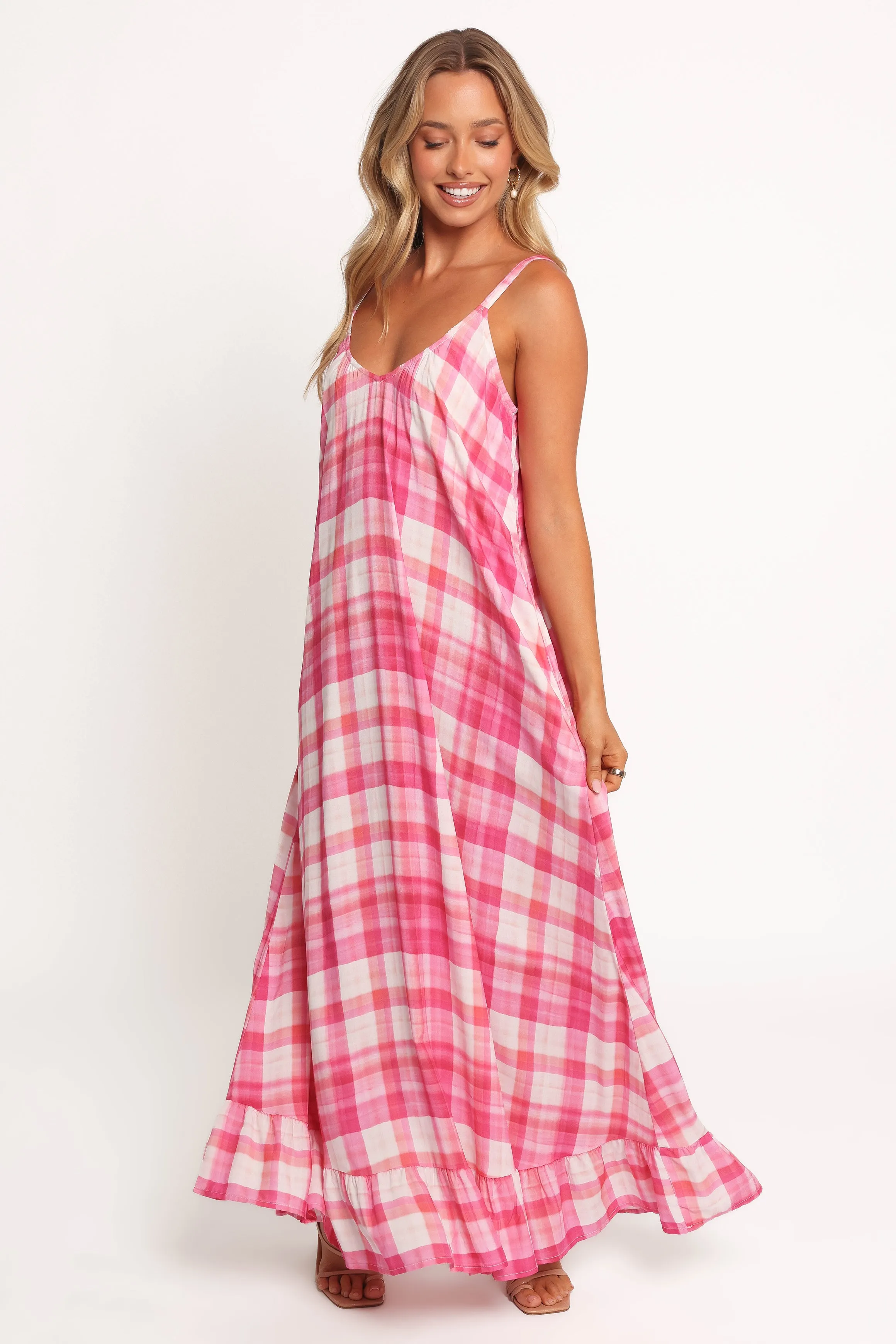 Perle Maxi Dress - Pink Check sold by Petal & Pup product image thumbnail 3