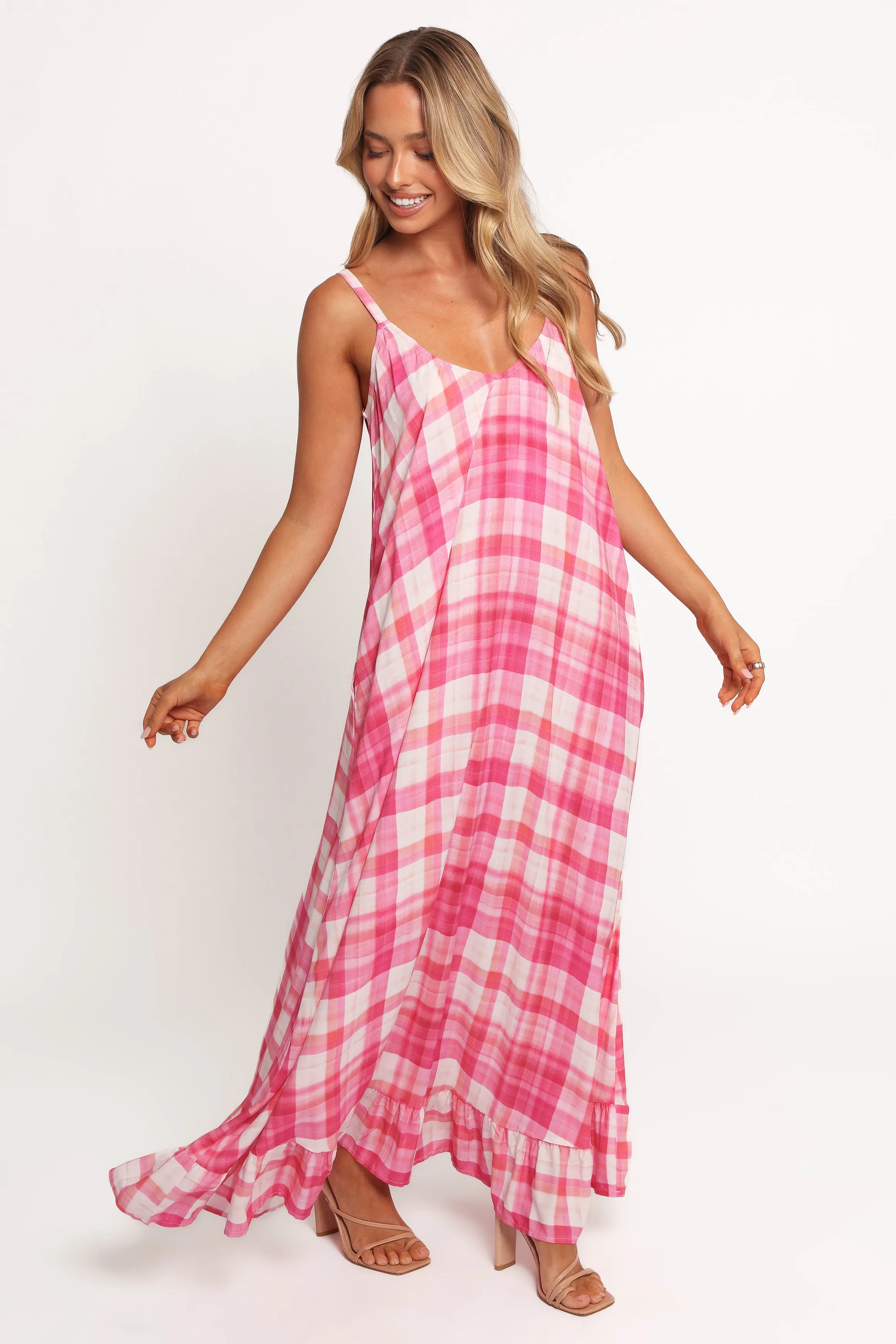 Perle Maxi Dress - Pink Check sold by Petal & Pup product image thumbnail 5