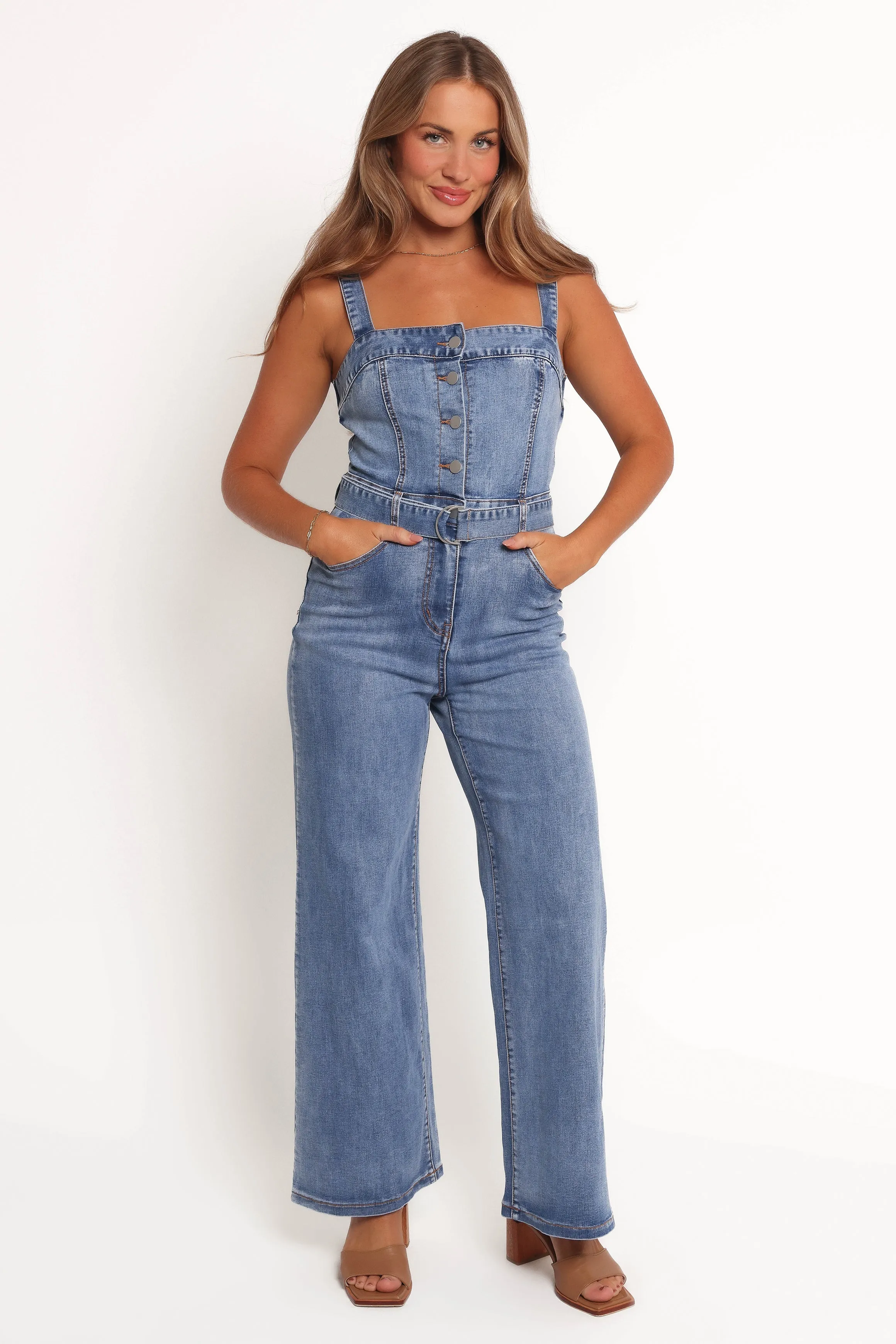 Edan Denim Jumpsuit - Denim sold by Petal & Pup product image thumbnail 2
