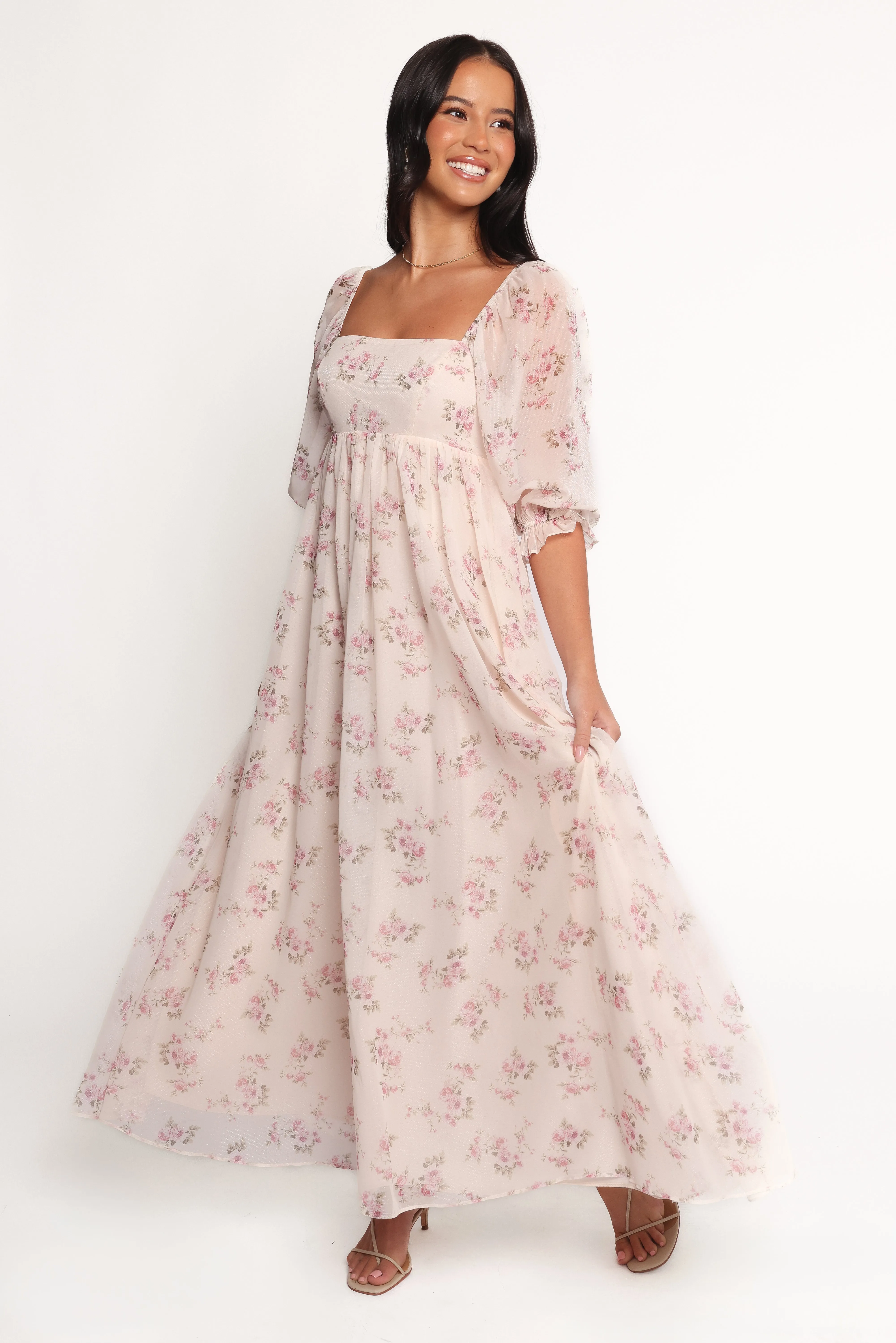 Sonnet Maxi Dress - Pink Floral sold by Petal & Pup