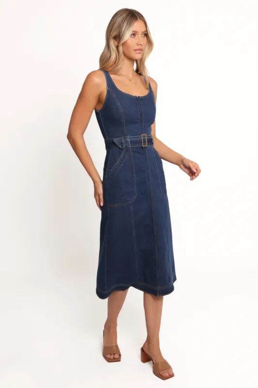 Carys Midi Dress - Denim sold by Petal & Pup