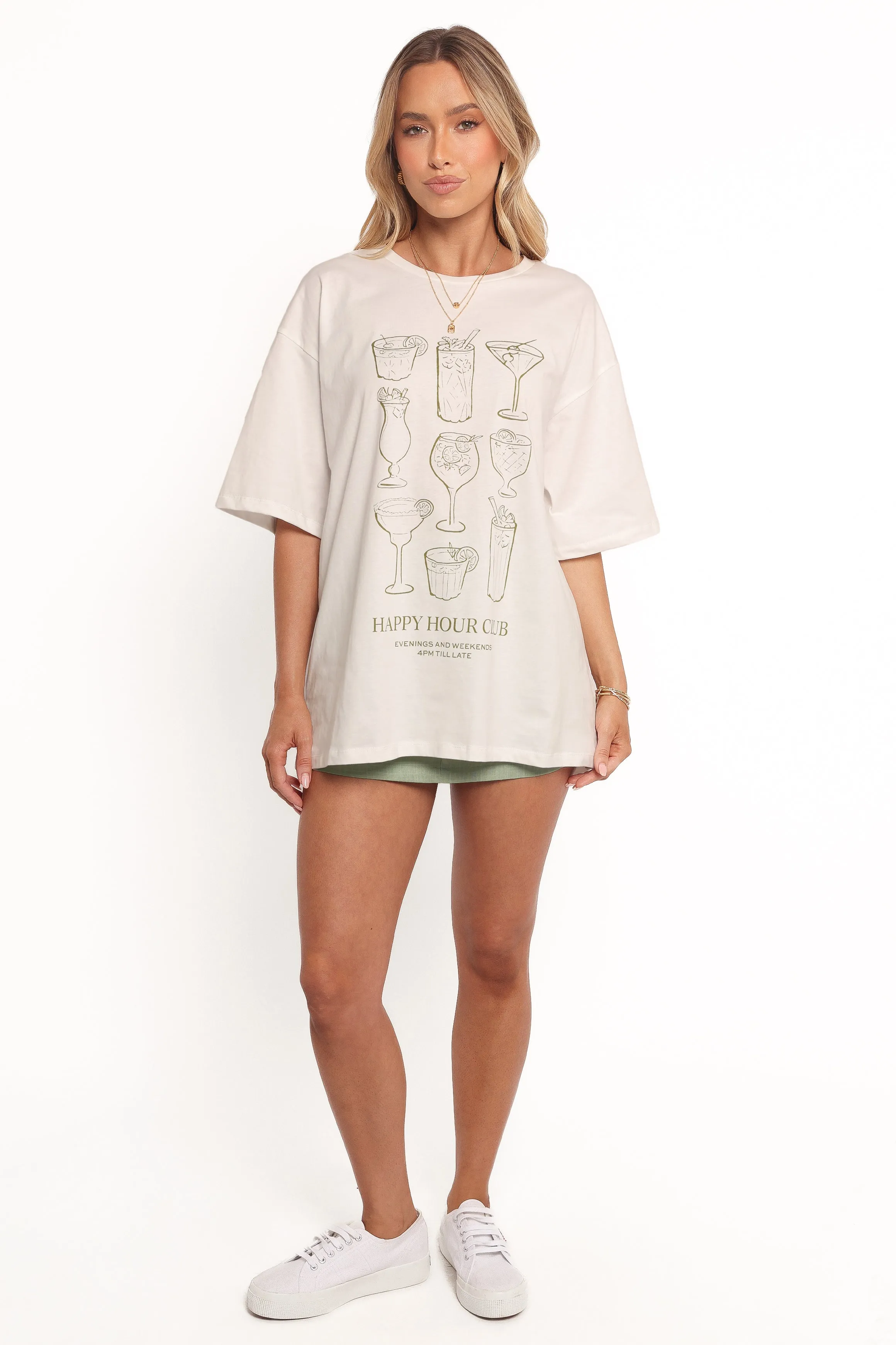Happy Hour Tee - White sold by Petal & Pup