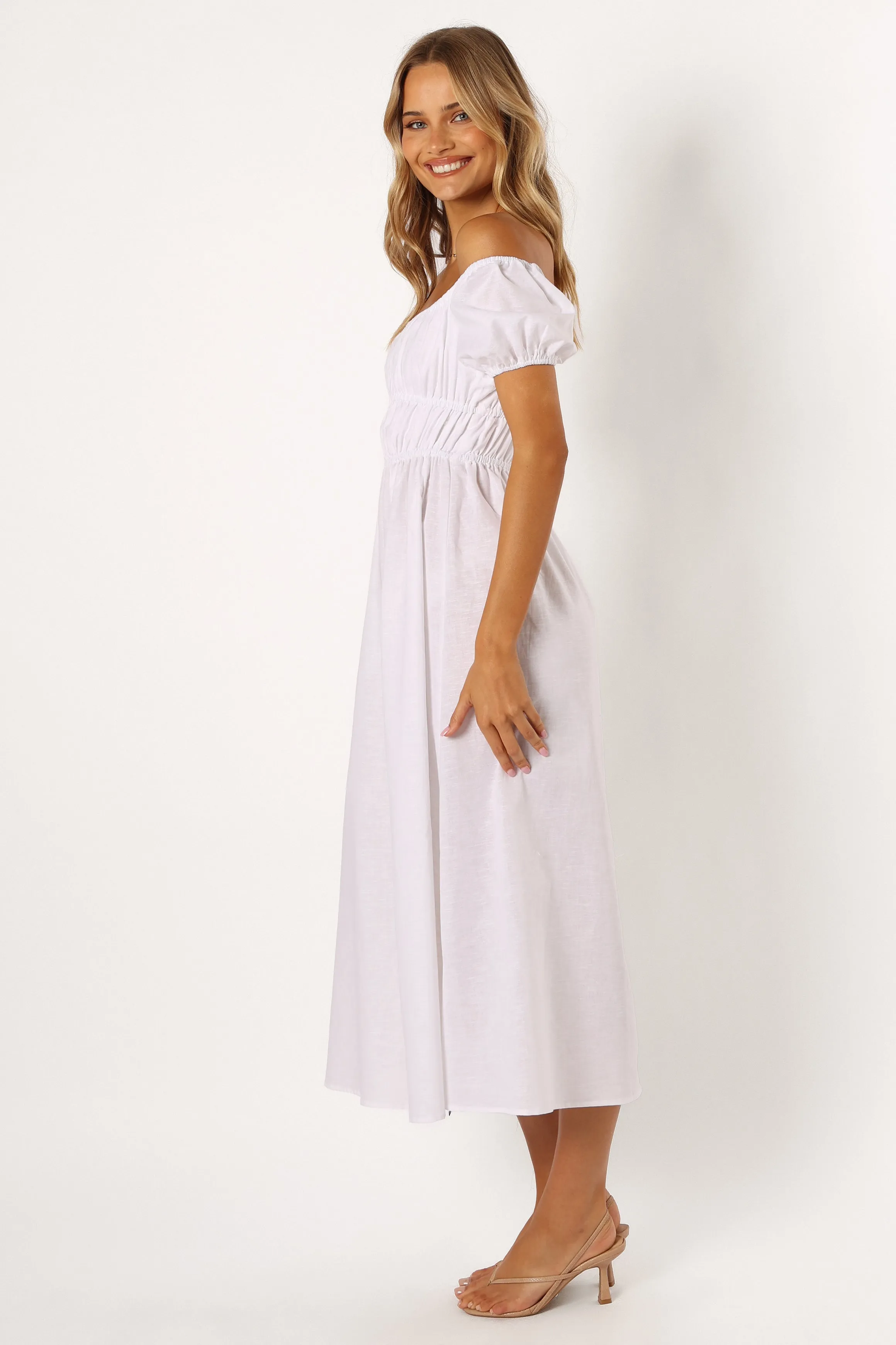 Sofia Off Shoulder Maxi Dress - White sold by Petal & Pup product image thumbnail 3