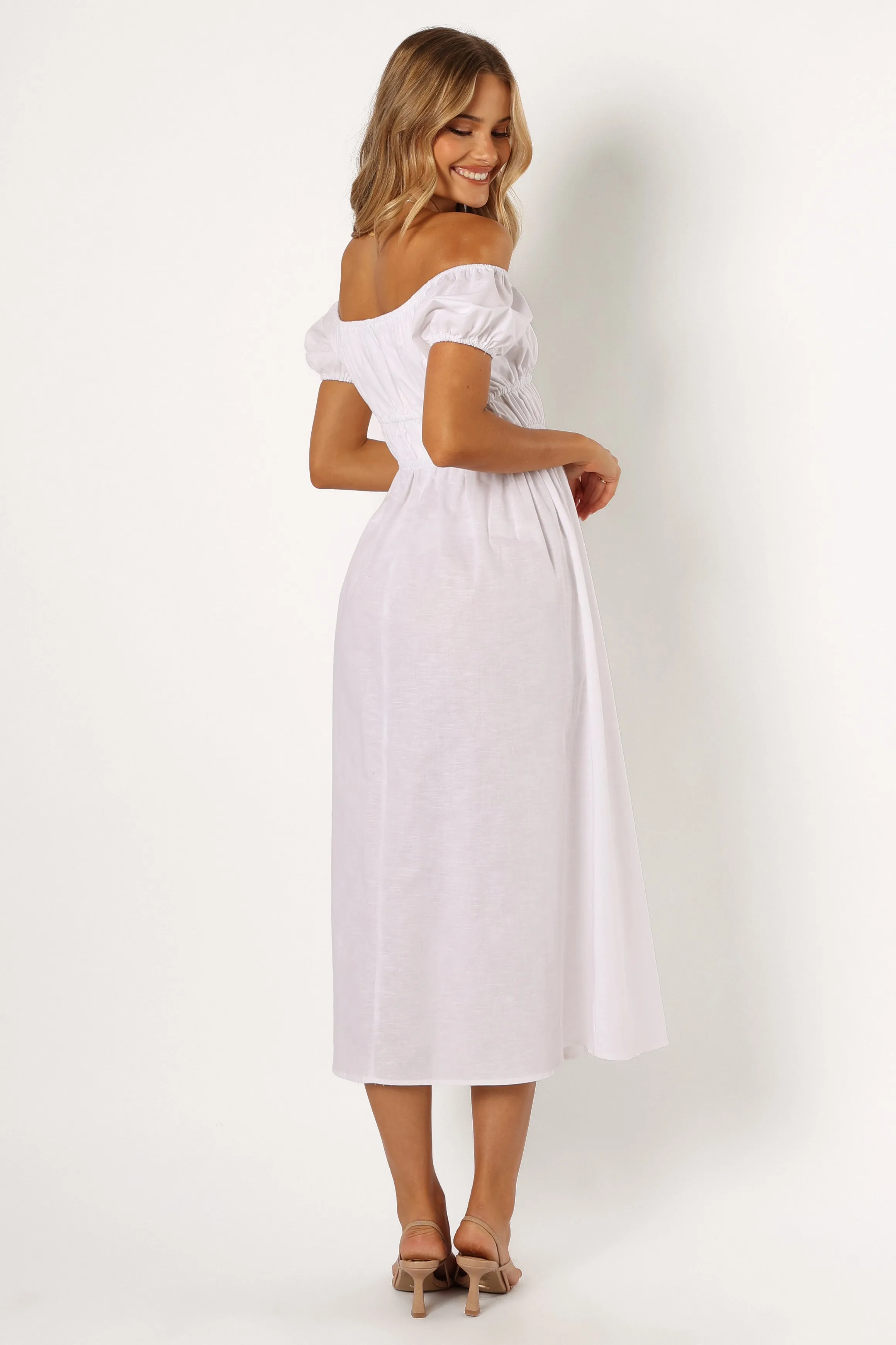 Sofia Off Shoulder Maxi Dress - White sold by Petal & Pup product image thumbnail 4