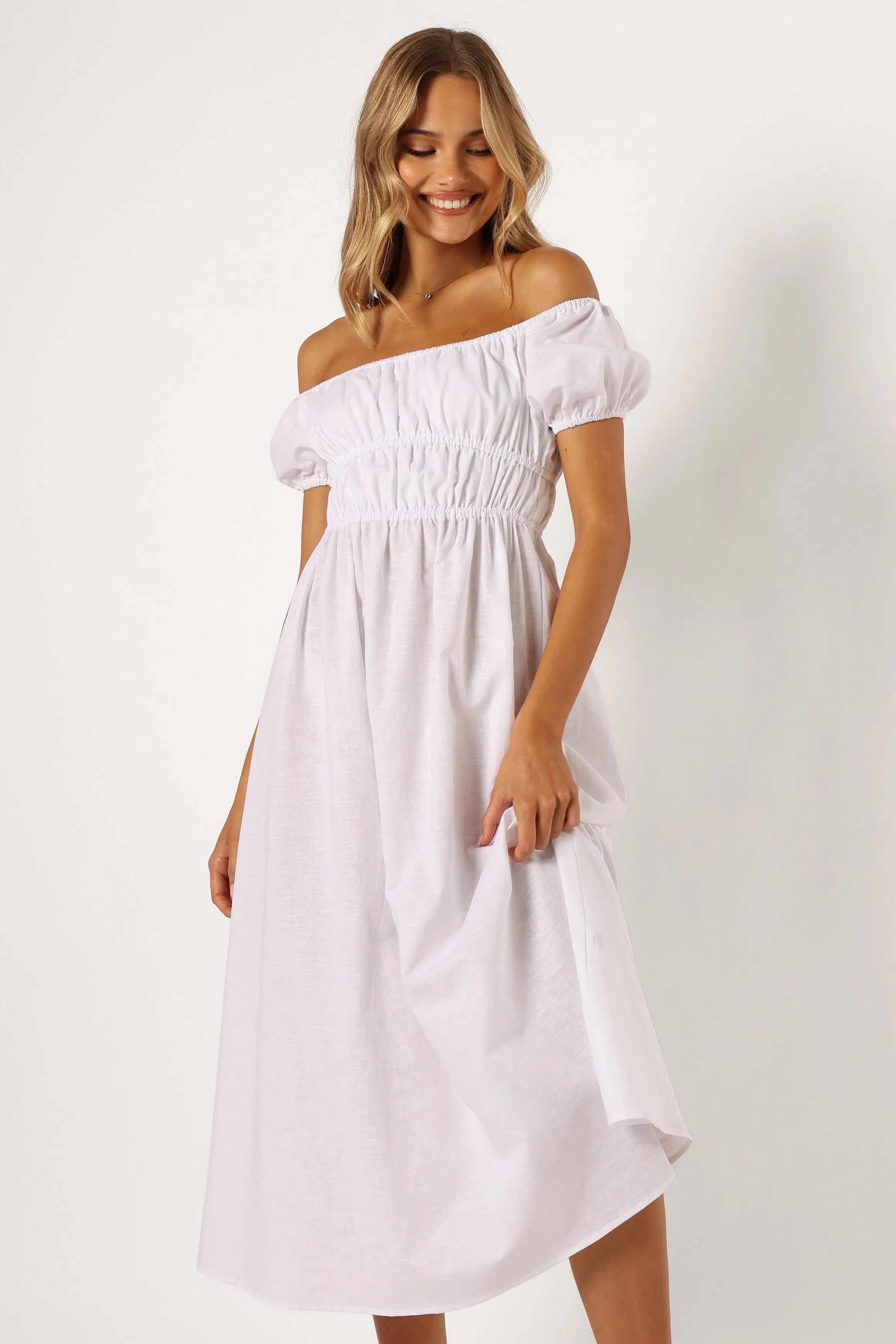 Sofia Off Shoulder Maxi Dress - White sold by Petal & Pup product image thumbnail 2