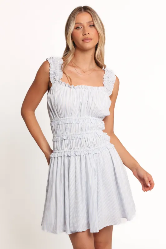 Lune Mini Dress - Blue Stripe sold by Petal & Pup