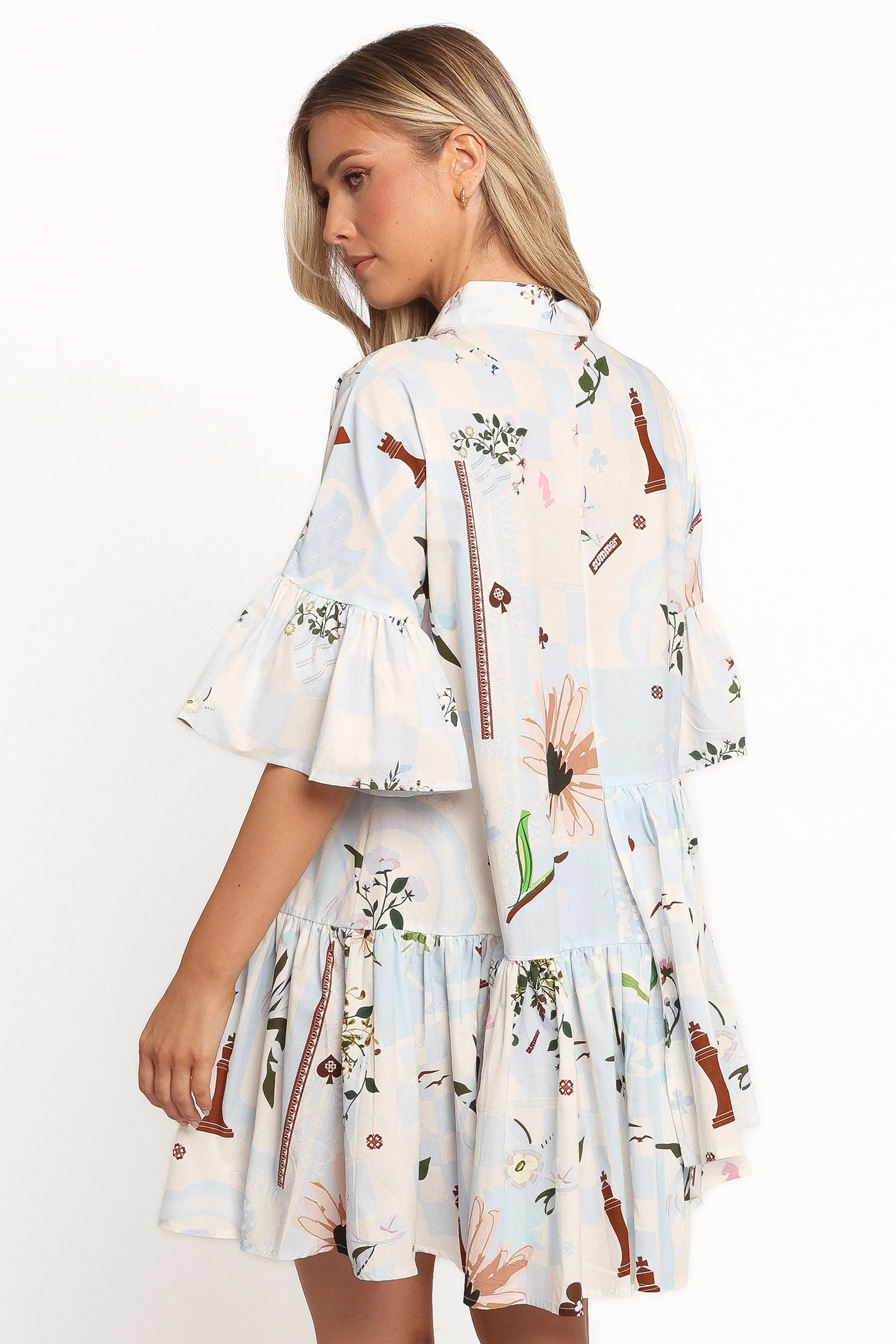 Marguerite Mini Dress - Blue Floral sold by Petal & Pup product image thumbnail 4