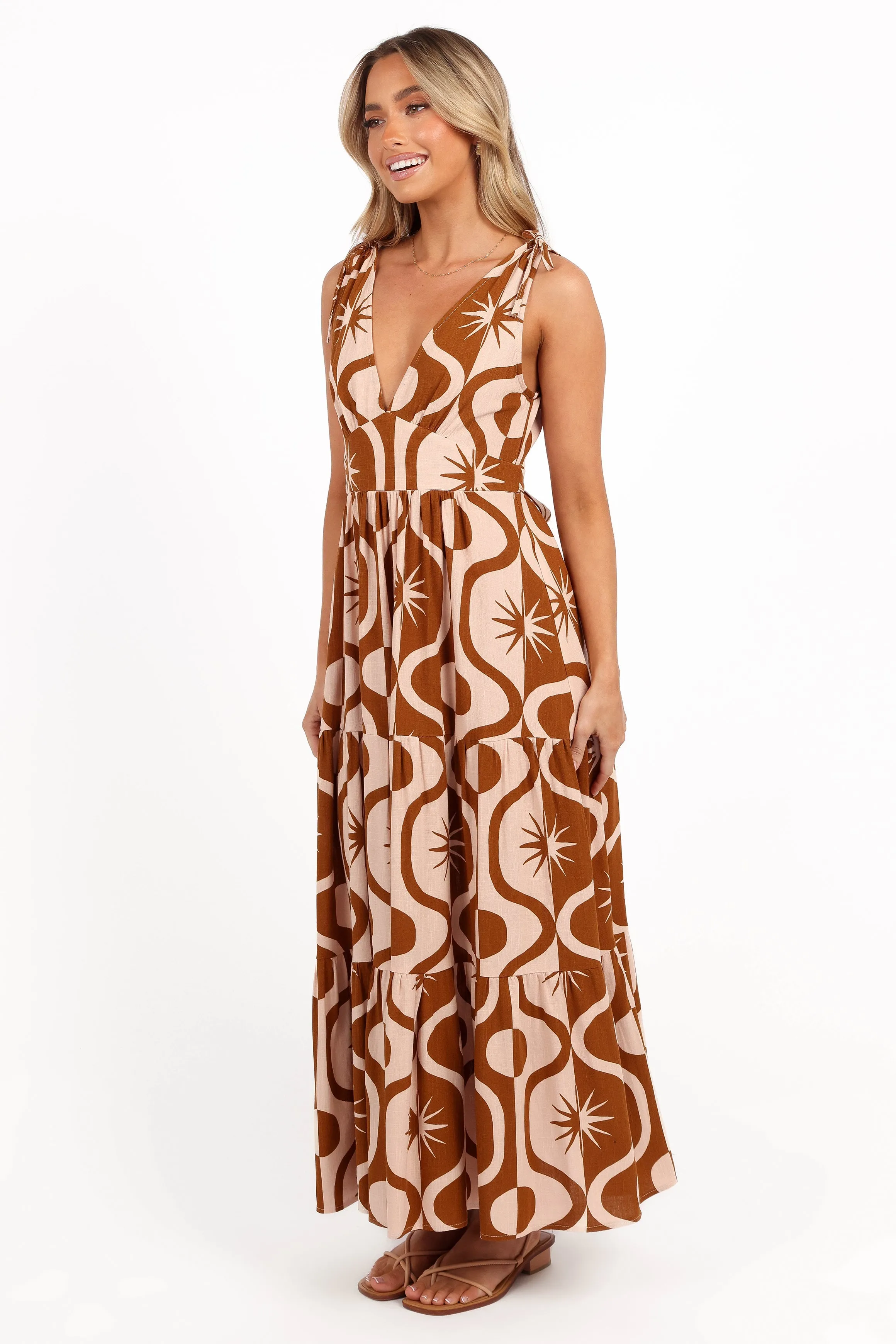 Zora Maxi Dress - Tan Print sold by Petal & Pup product image thumbnail 4