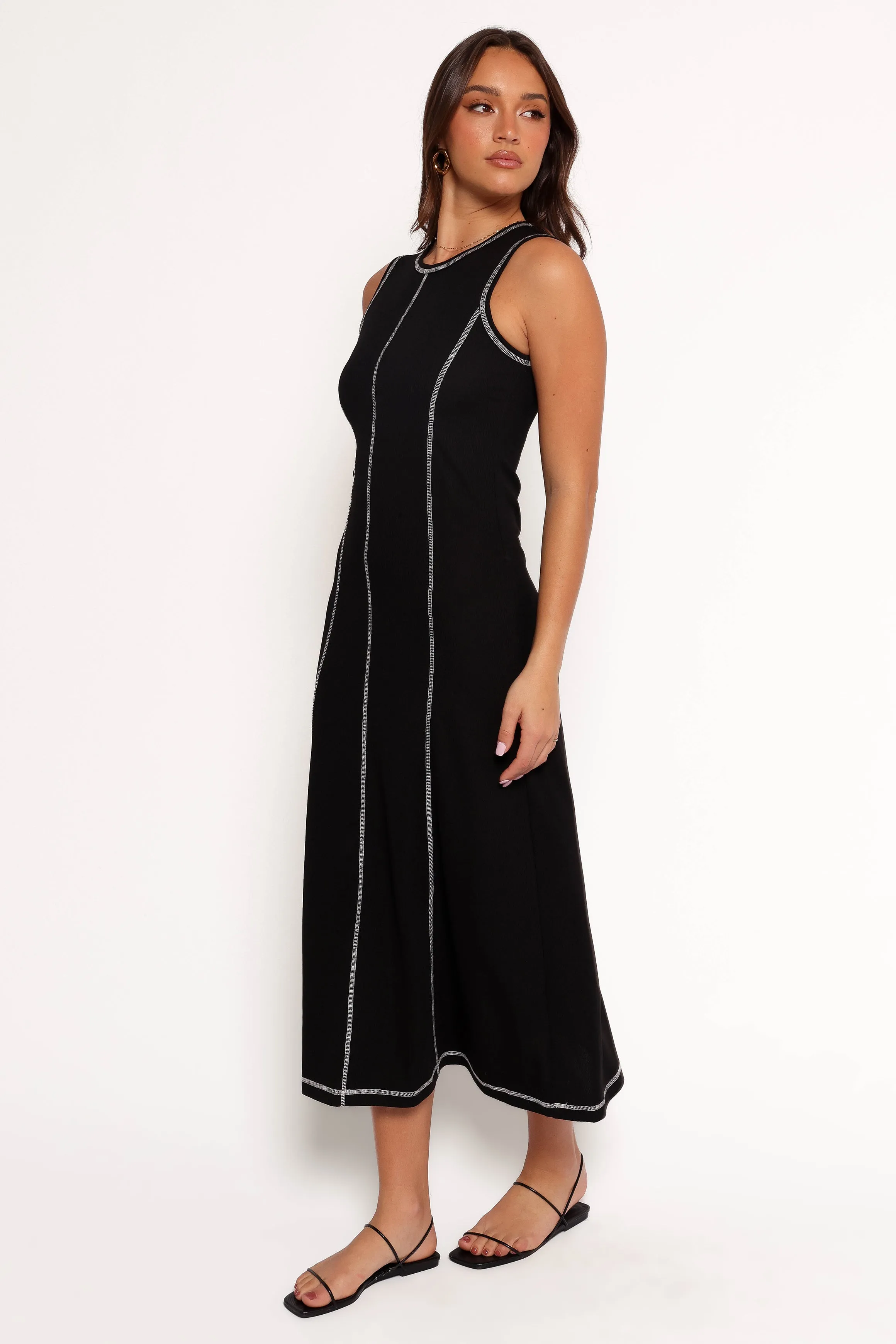 Kyrie Midi Dress - Black White sold by Petal & Pup product image thumbnail 3