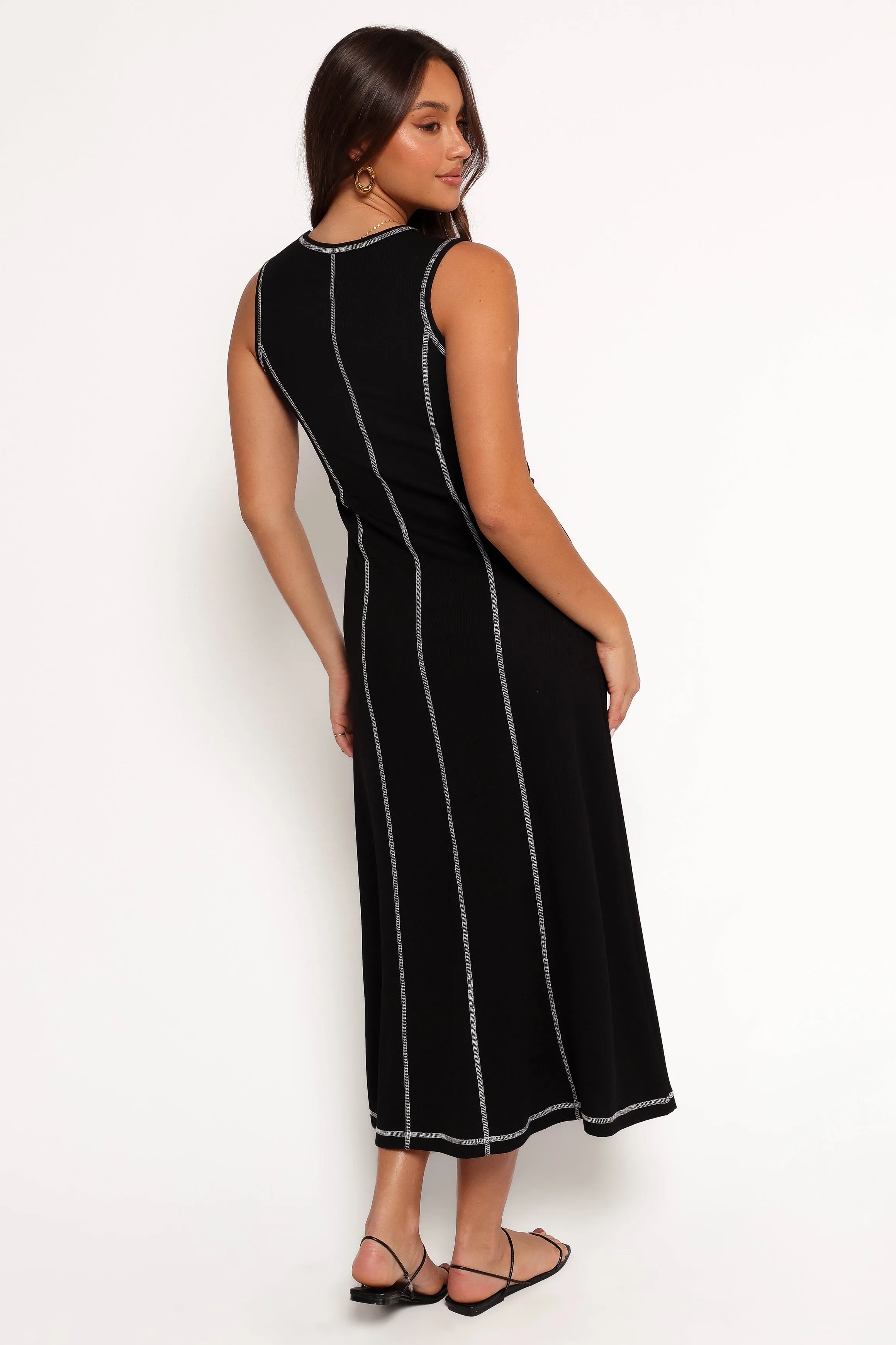 Kyrie Midi Dress - Black White sold by Petal & Pup product image thumbnail 4