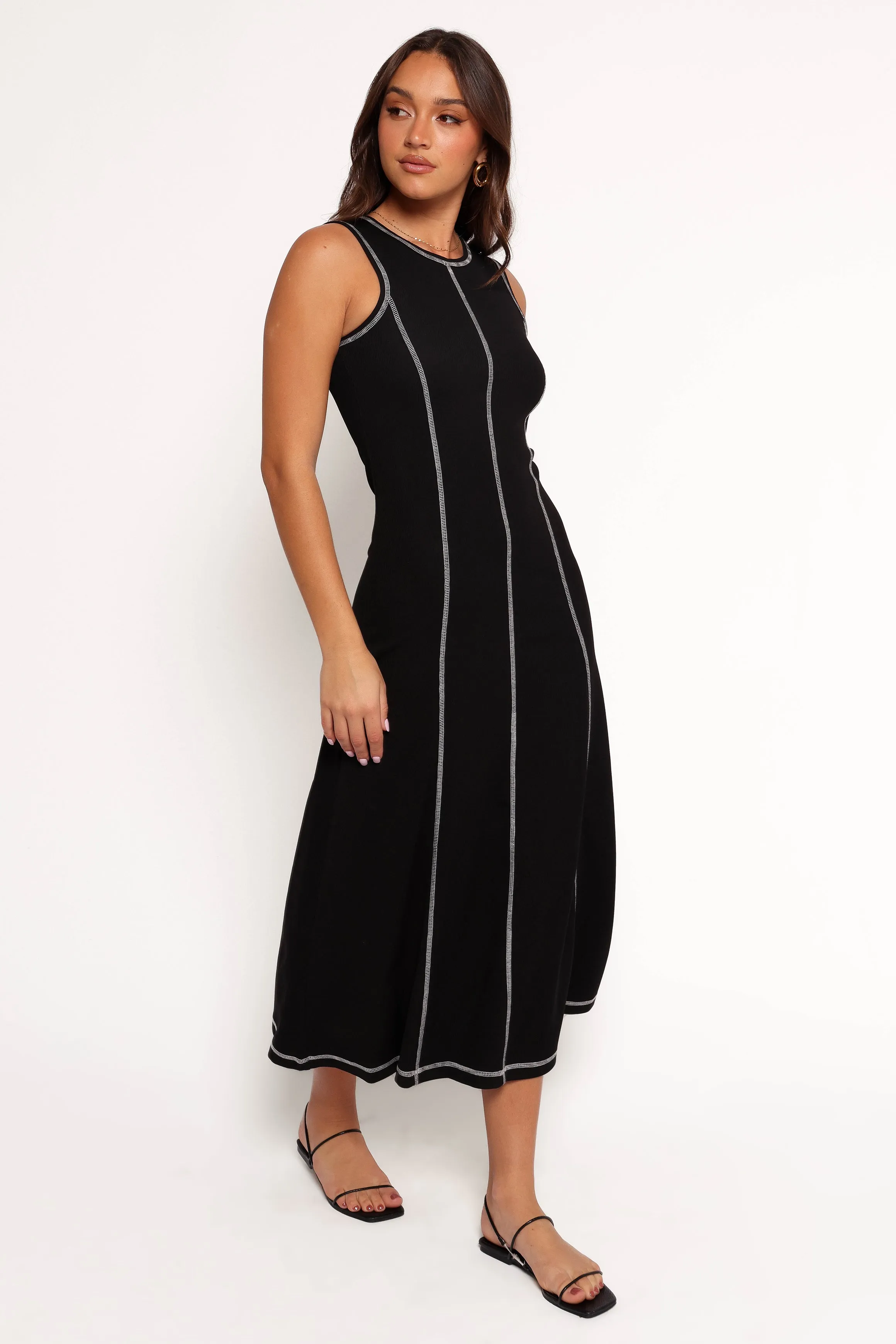 Kyrie Midi Dress - Black White sold by Petal & Pup product image thumbnail 5