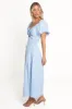 Cintra Puff Sleeve Maxi Dress - Blue sold by Petal & Pup