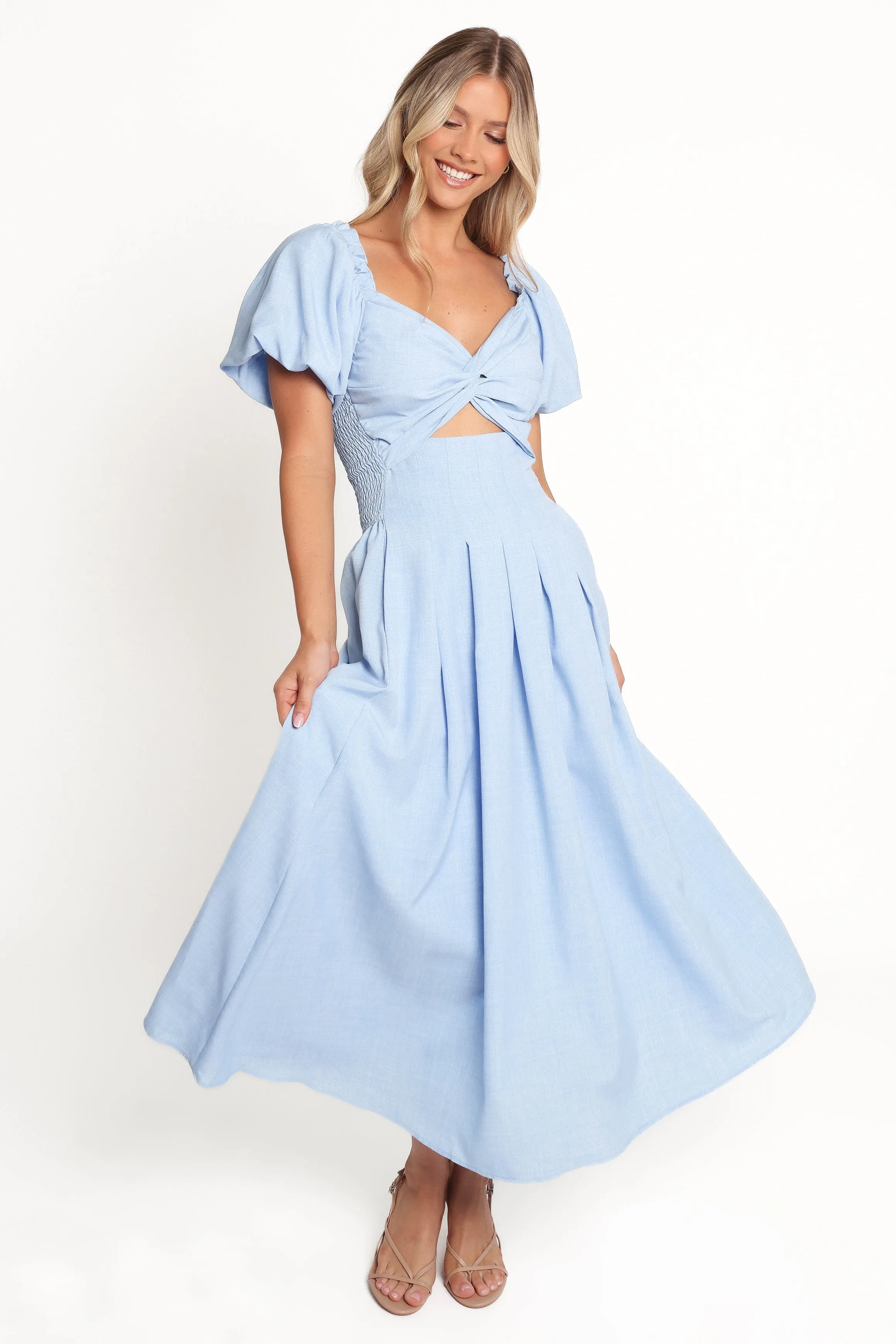 Cintra Puff Sleeve Maxi Dress - Blue sold by Petal & Pup product image thumbnail 2