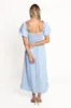 Cintra Puff Sleeve Maxi Dress - Blue sold by Petal & Pup