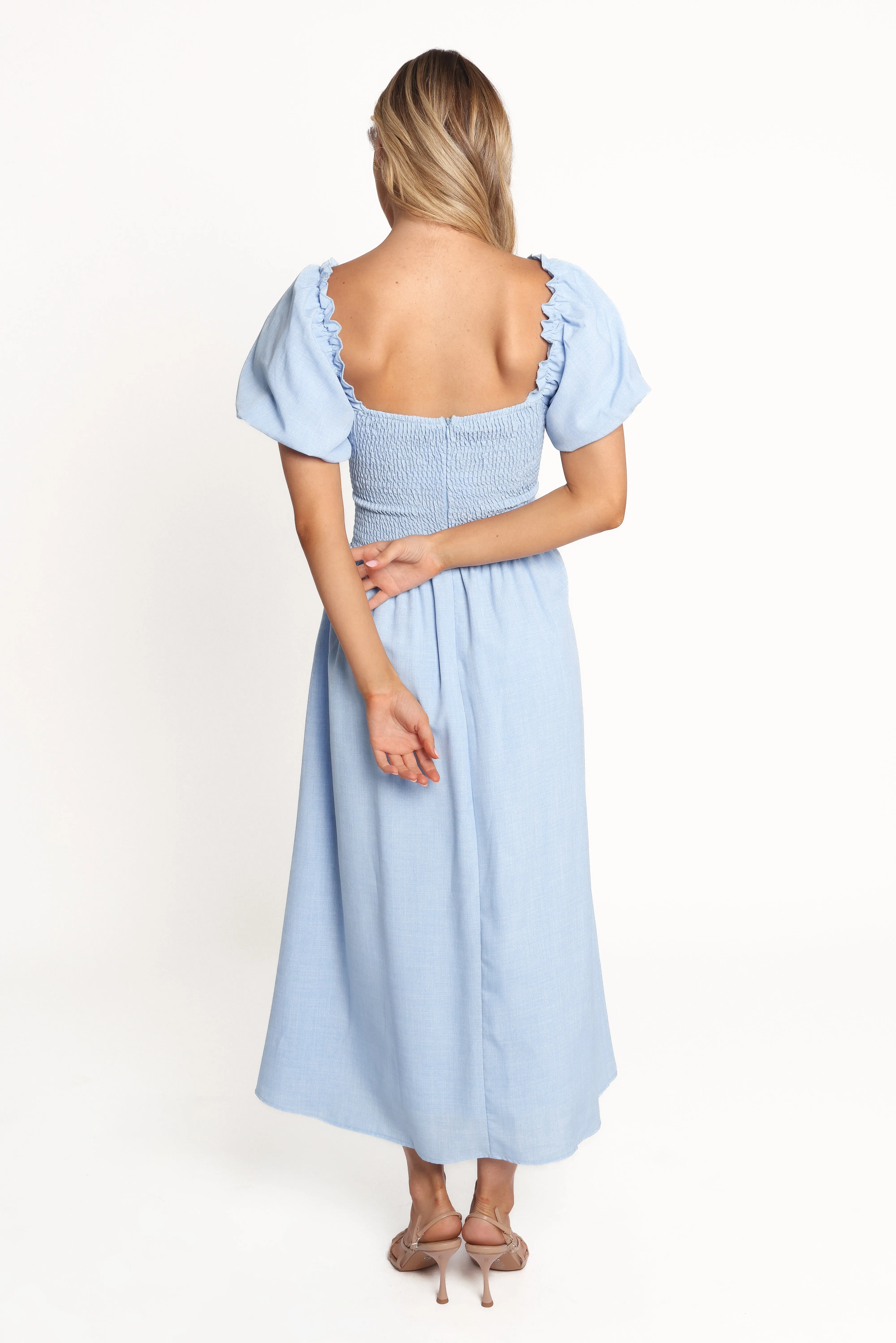 Cintra Puff Sleeve Maxi Dress - Blue sold by Petal & Pup product image thumbnail 5