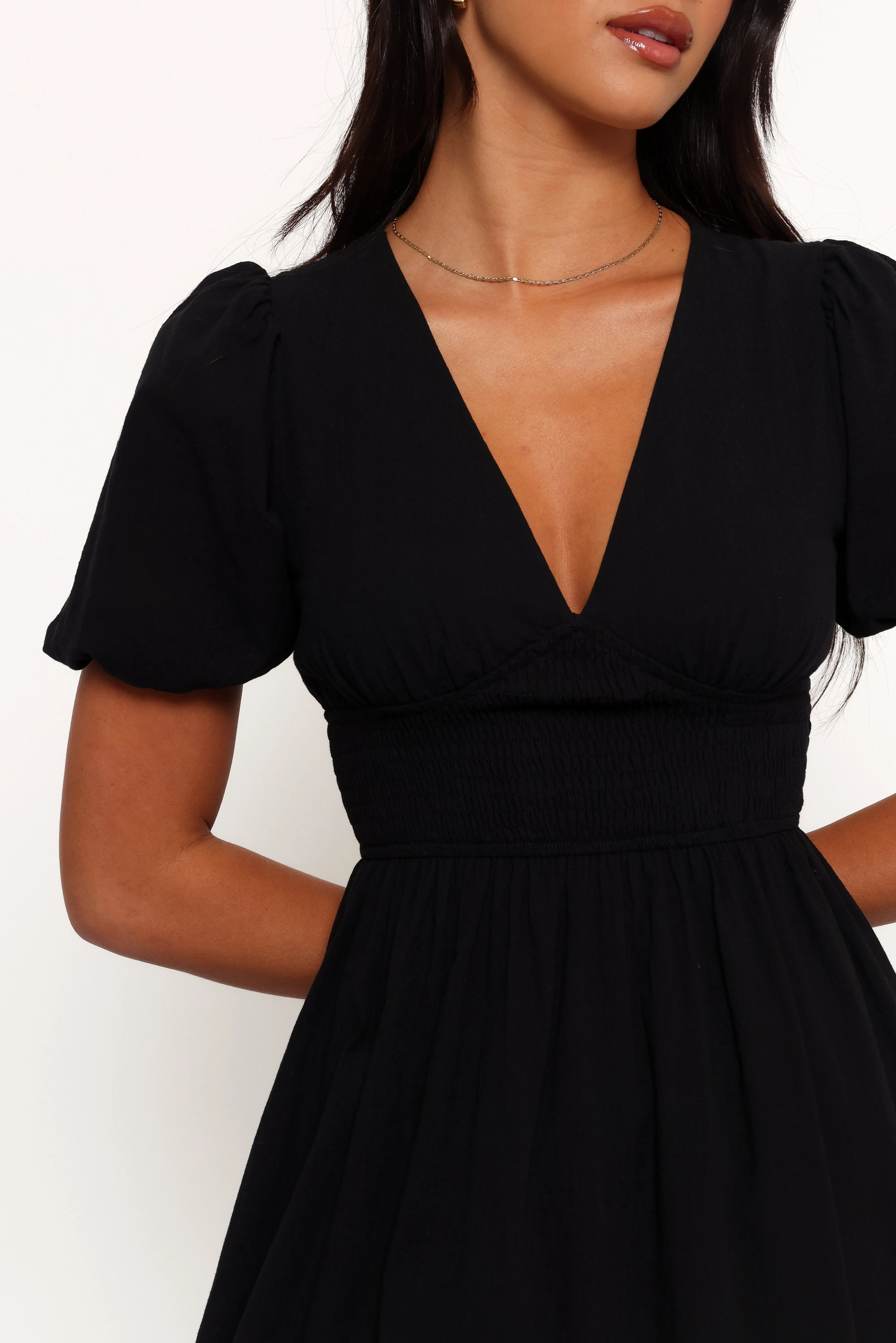 Ronnie Short Sleeve Midi Dress - Black sold by Petal & Pup product image thumbnail 2
