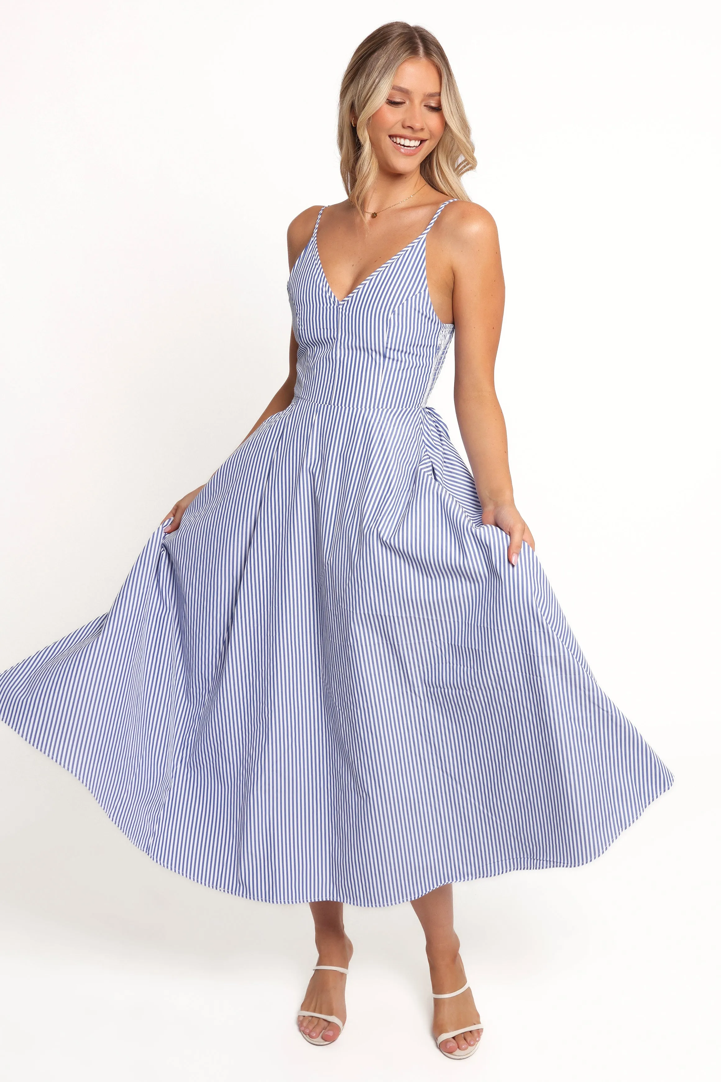 Romilly Strappy Maxi Dress - Light Blue sold by Petal & Pup