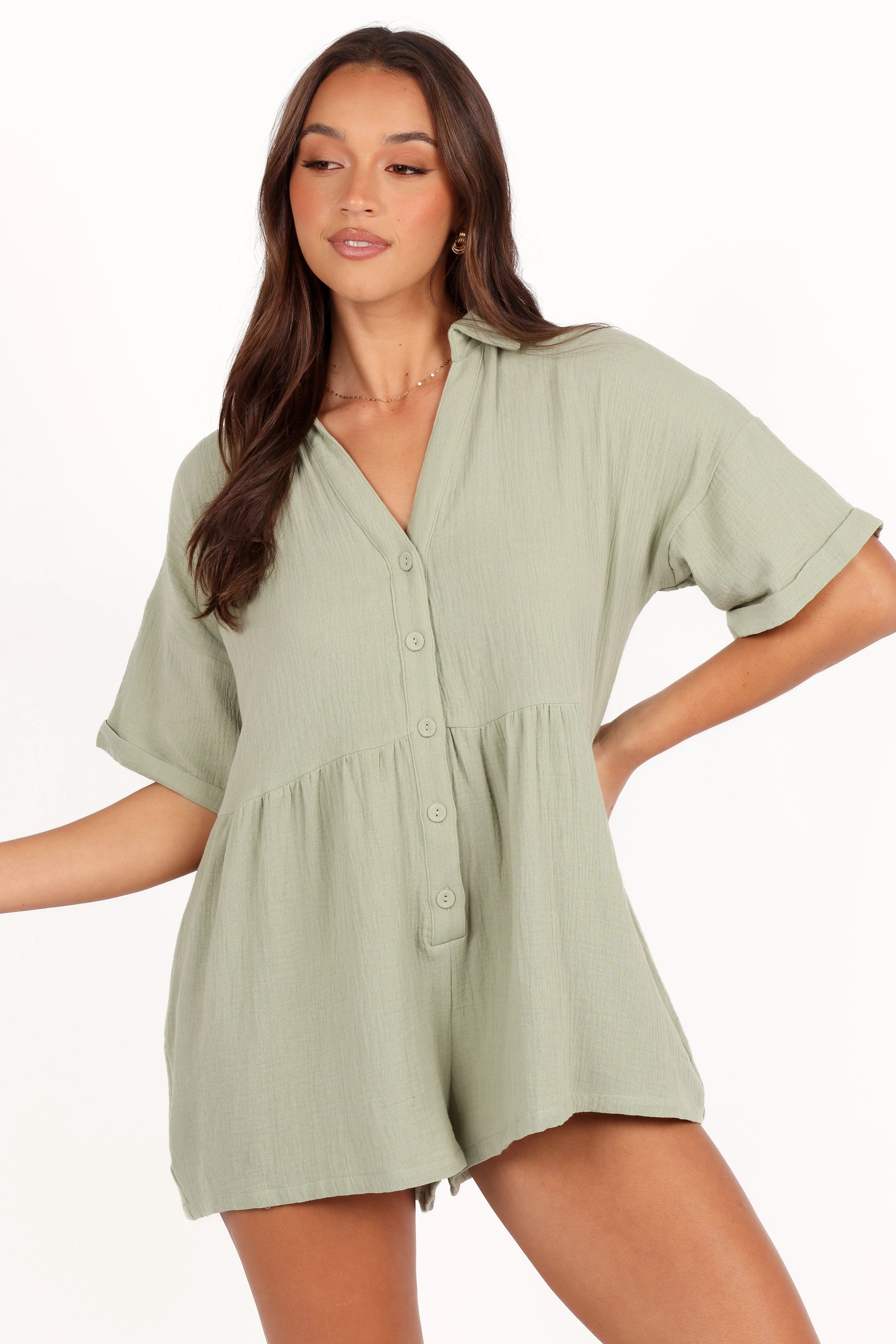 Winny Romper - Sage Green sold by Petal & Pup product image thumbnail 3