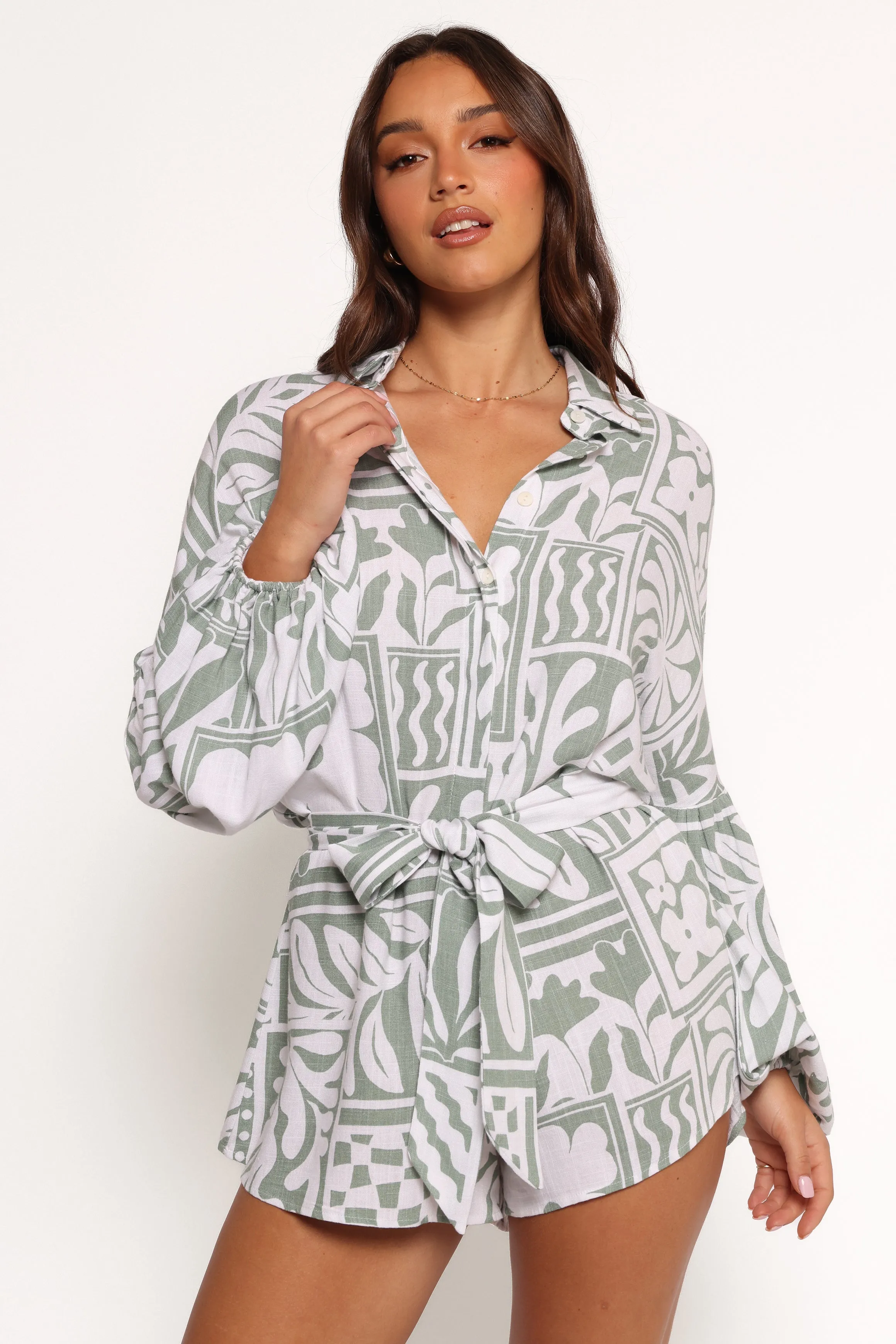 Tansy Romper - Sage Print sold by Petal & Pup product image thumbnail 3