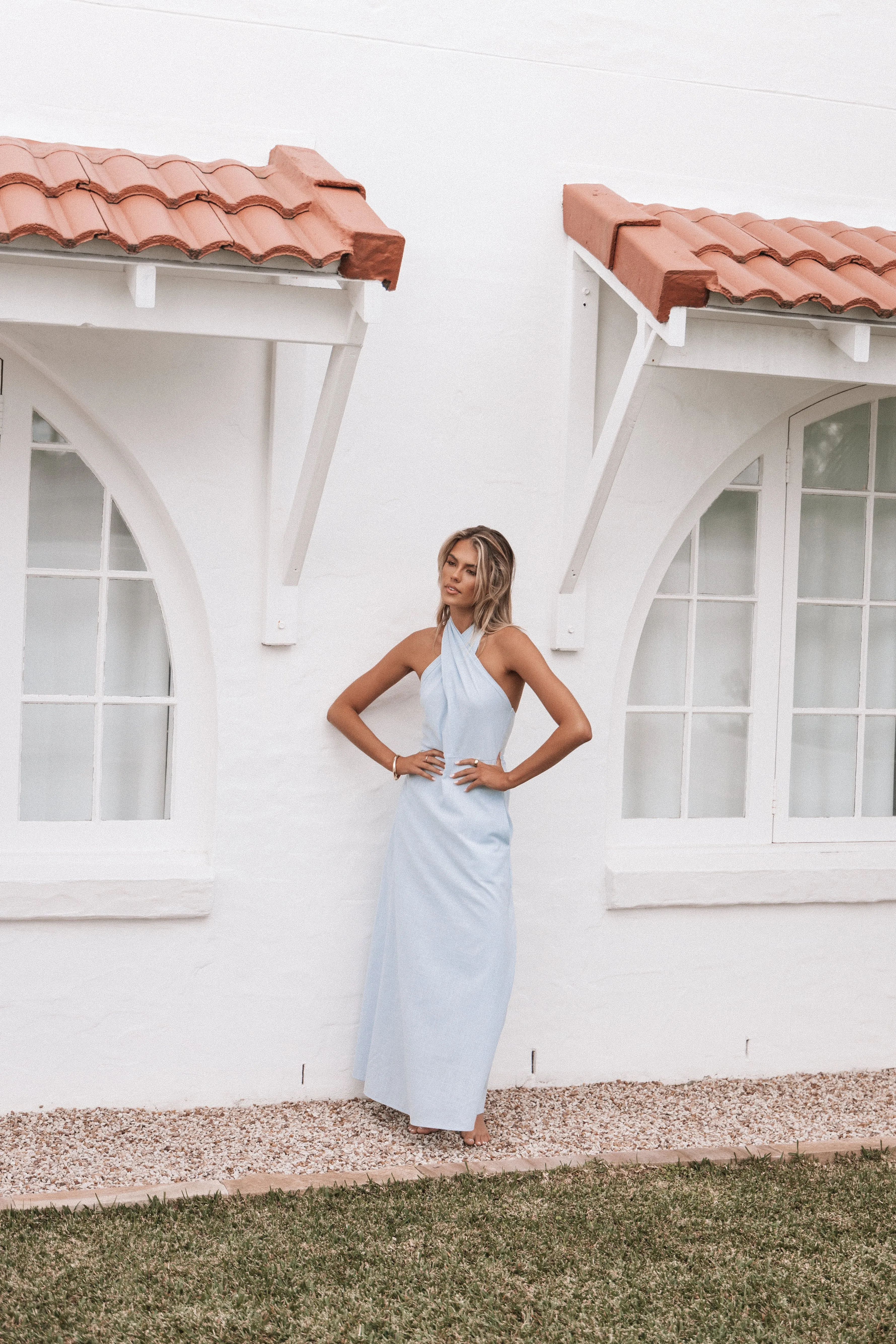 Betsy Halterneck Maxi Dress - Pale Blue sold by Petal & Pup product image thumbnail 2