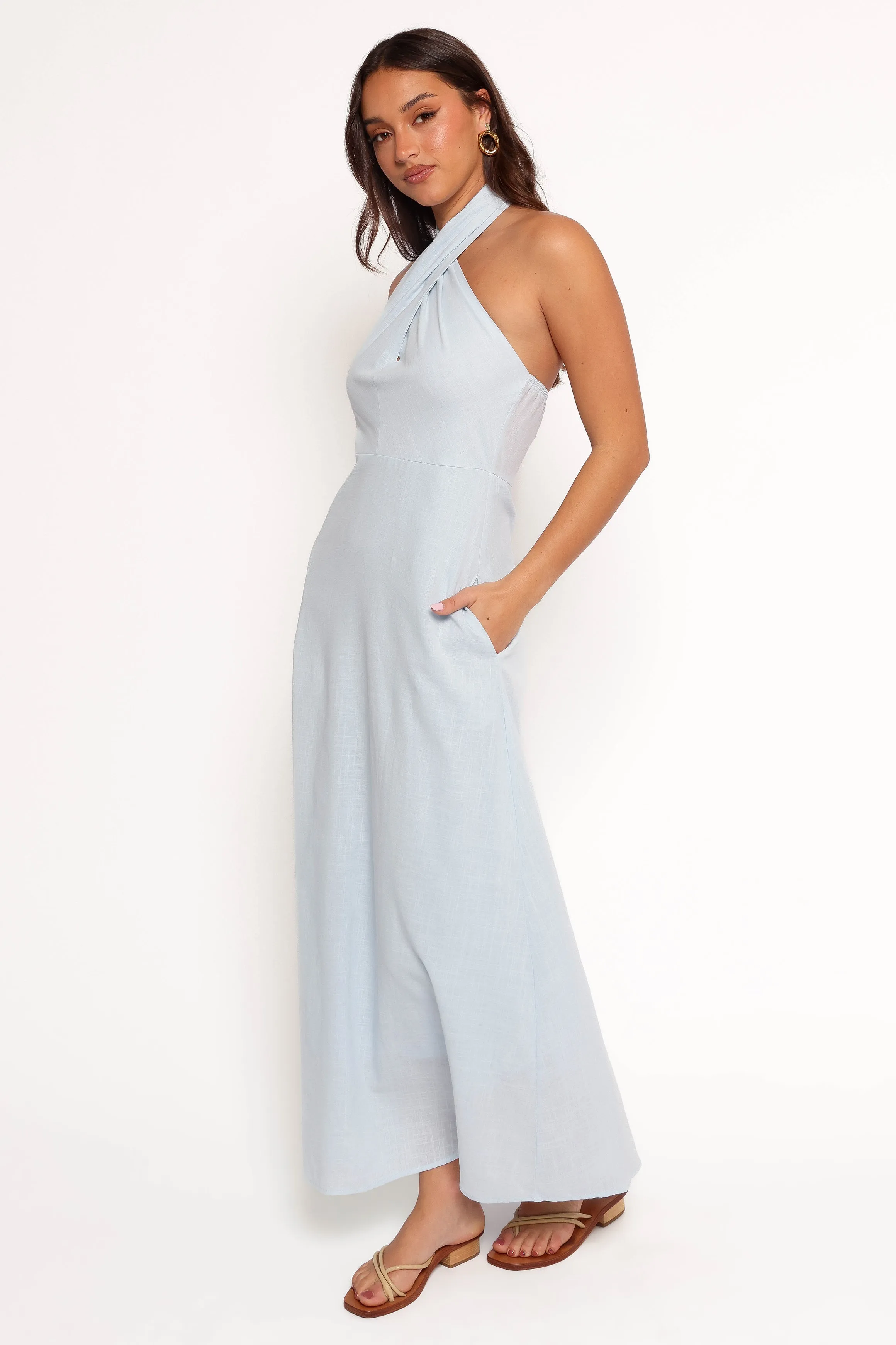 Betsy Halterneck Maxi Dress - Pale Blue sold by Petal & Pup product image thumbnail 5