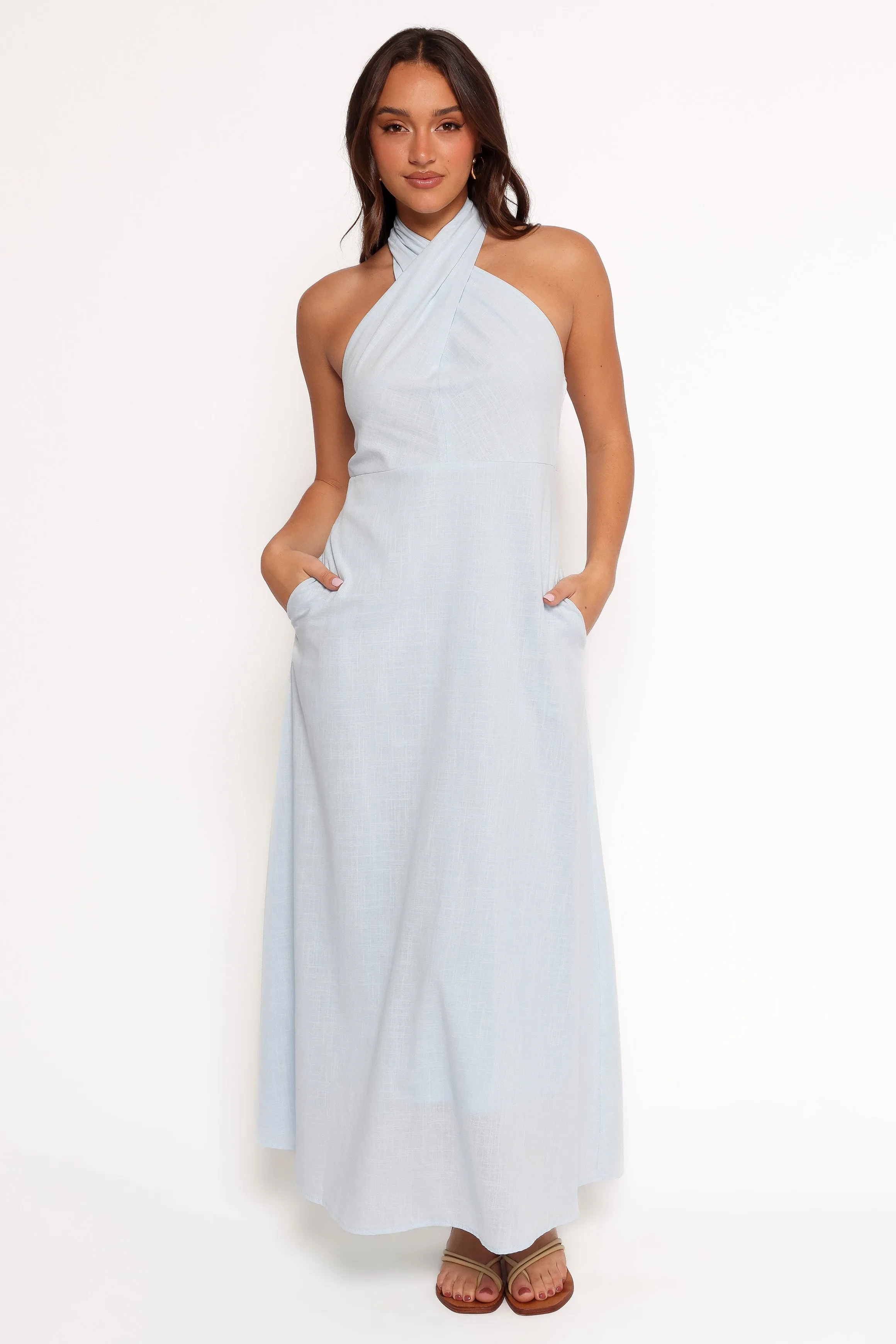Betsy Halterneck Maxi Dress - Pale Blue sold by Petal & Pup product image thumbnail 3
