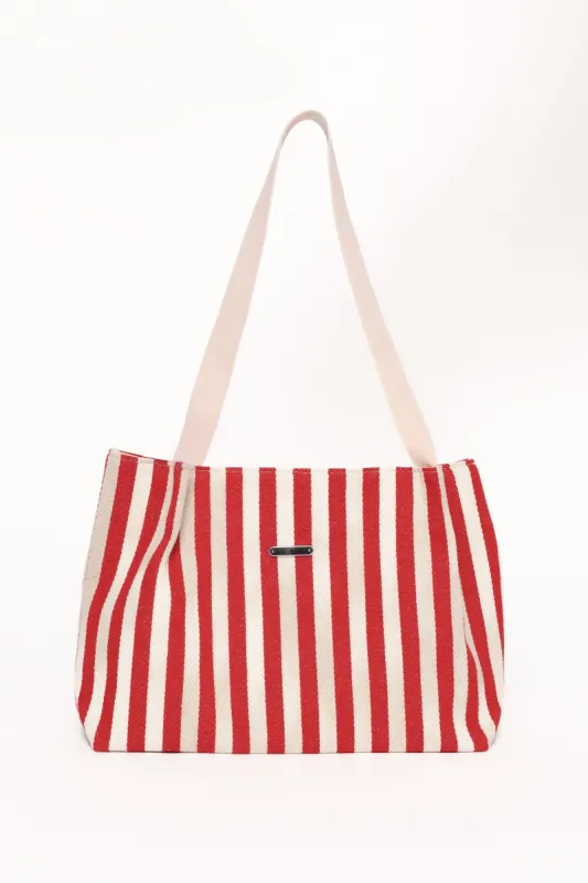 Ruby Beach Bag - Red Stripe sold by Petal & Pup