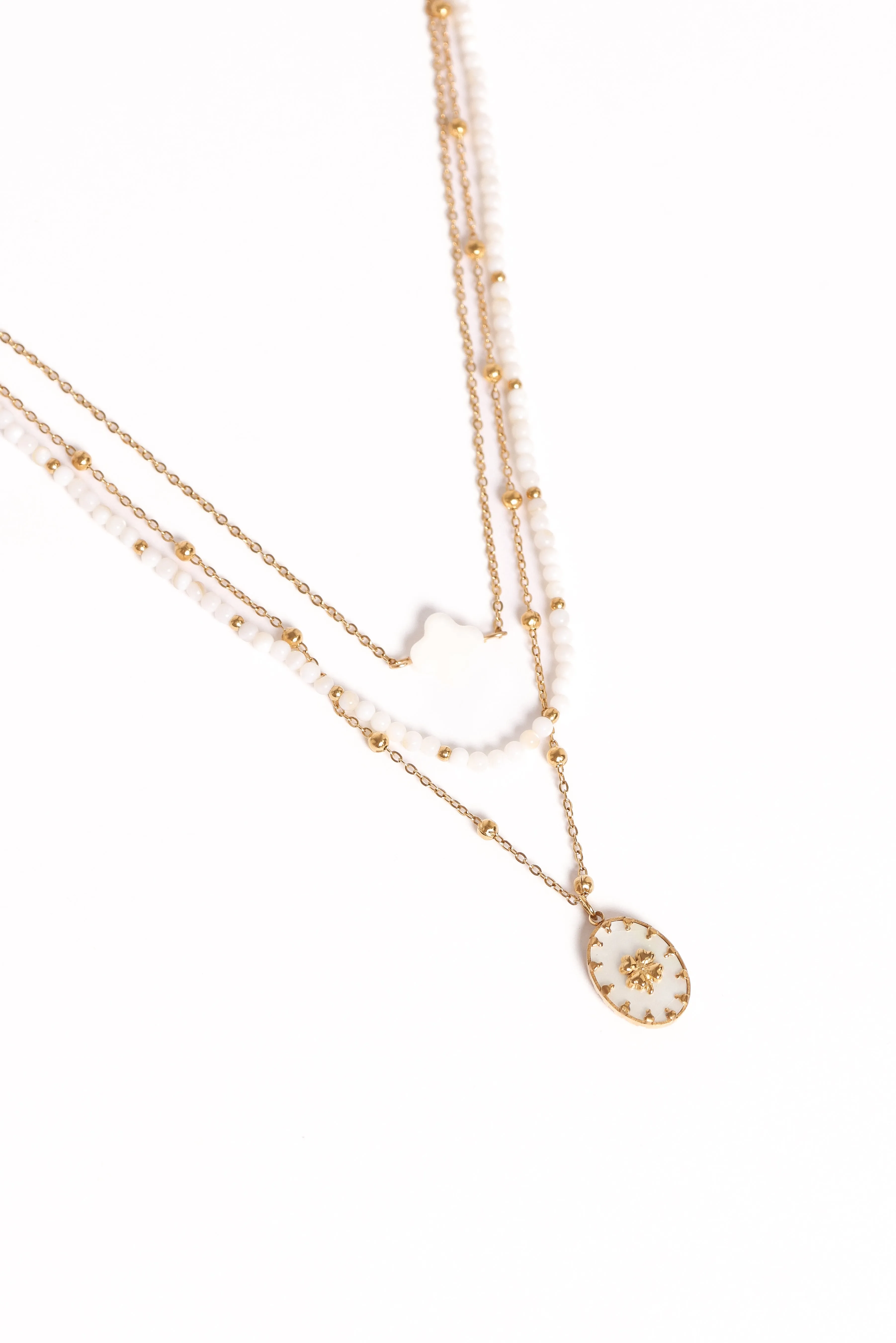 Goldie Necklace - Gold/White sold by Petal & Pup product image thumbnail 3