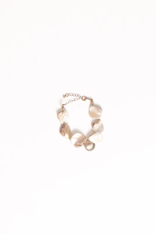 Astrid Shell Bracelet - Gold sold by Petal & Pup