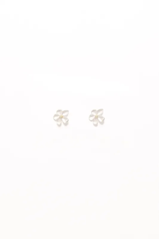 Gisella Flower Earrings - White sold by Petal & Pup
