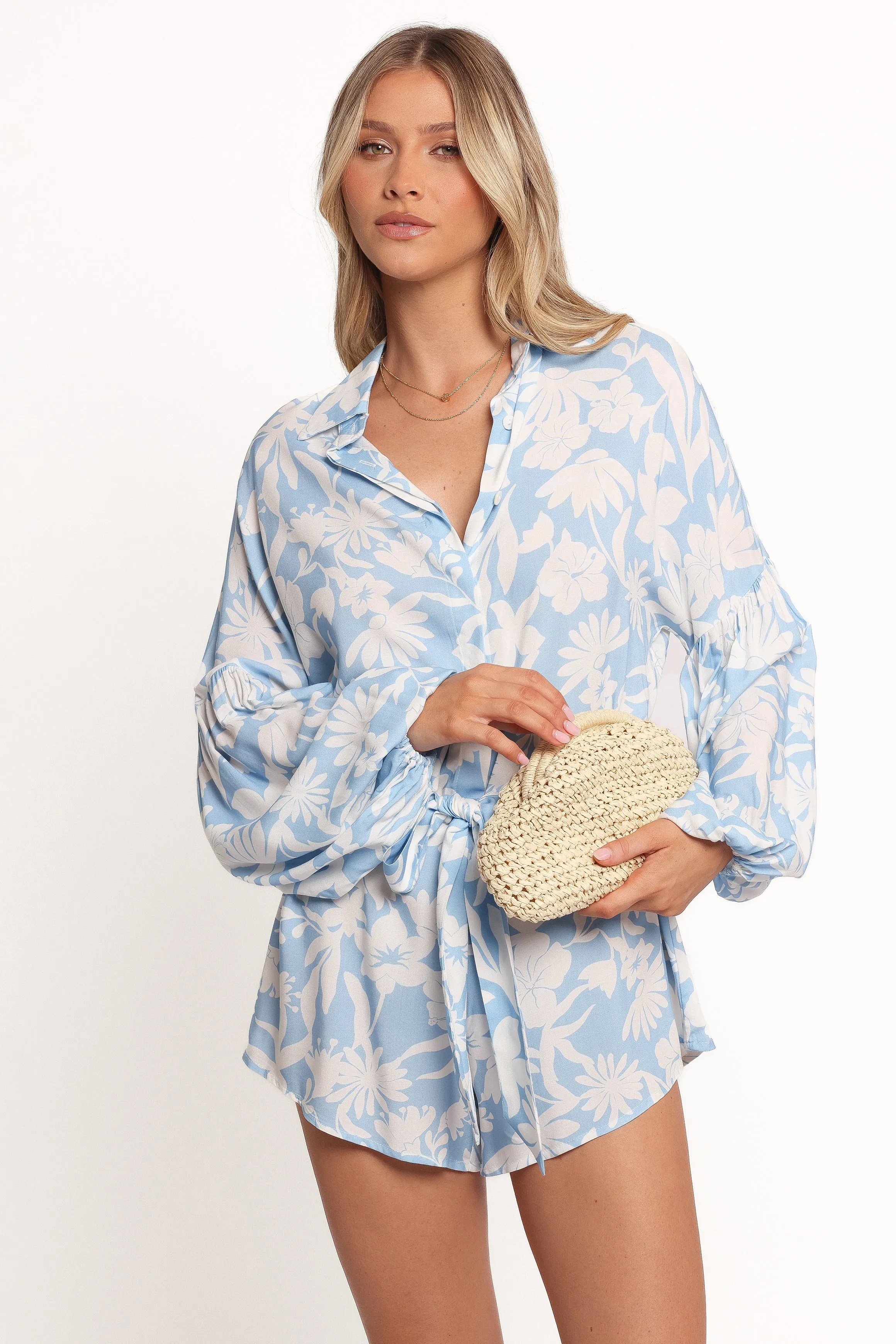 Pali Romper - Blue Floral sold by Petal & Pup