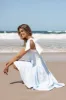 Olinda Midi Dress - Pale Blue/White sold by Petal & Pup