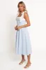 Olinda Midi Dress - Pale Blue/White sold by Petal & Pup