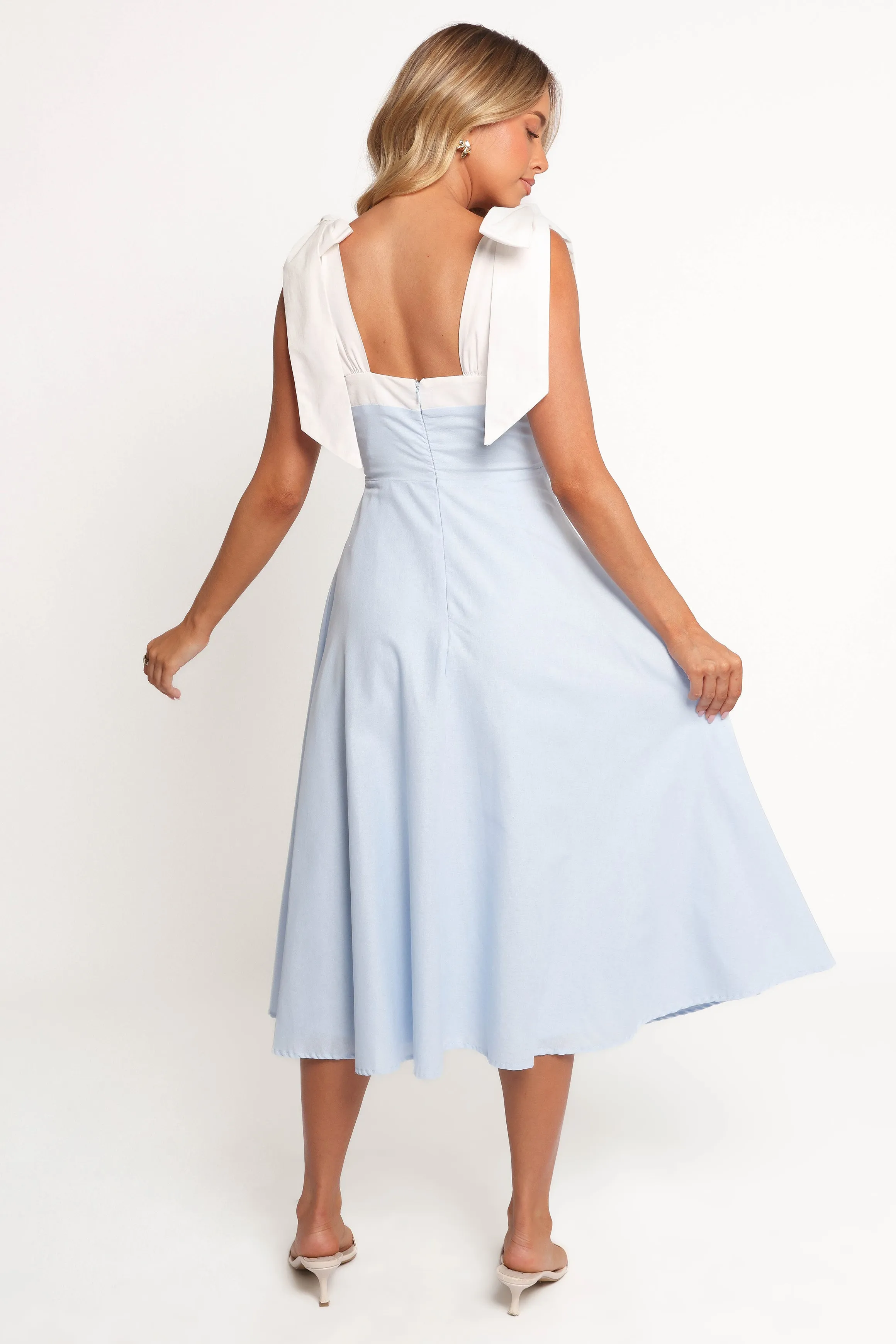 Olinda Midi Dress - Pale Blue/White sold by Petal & Pup product image thumbnail 5