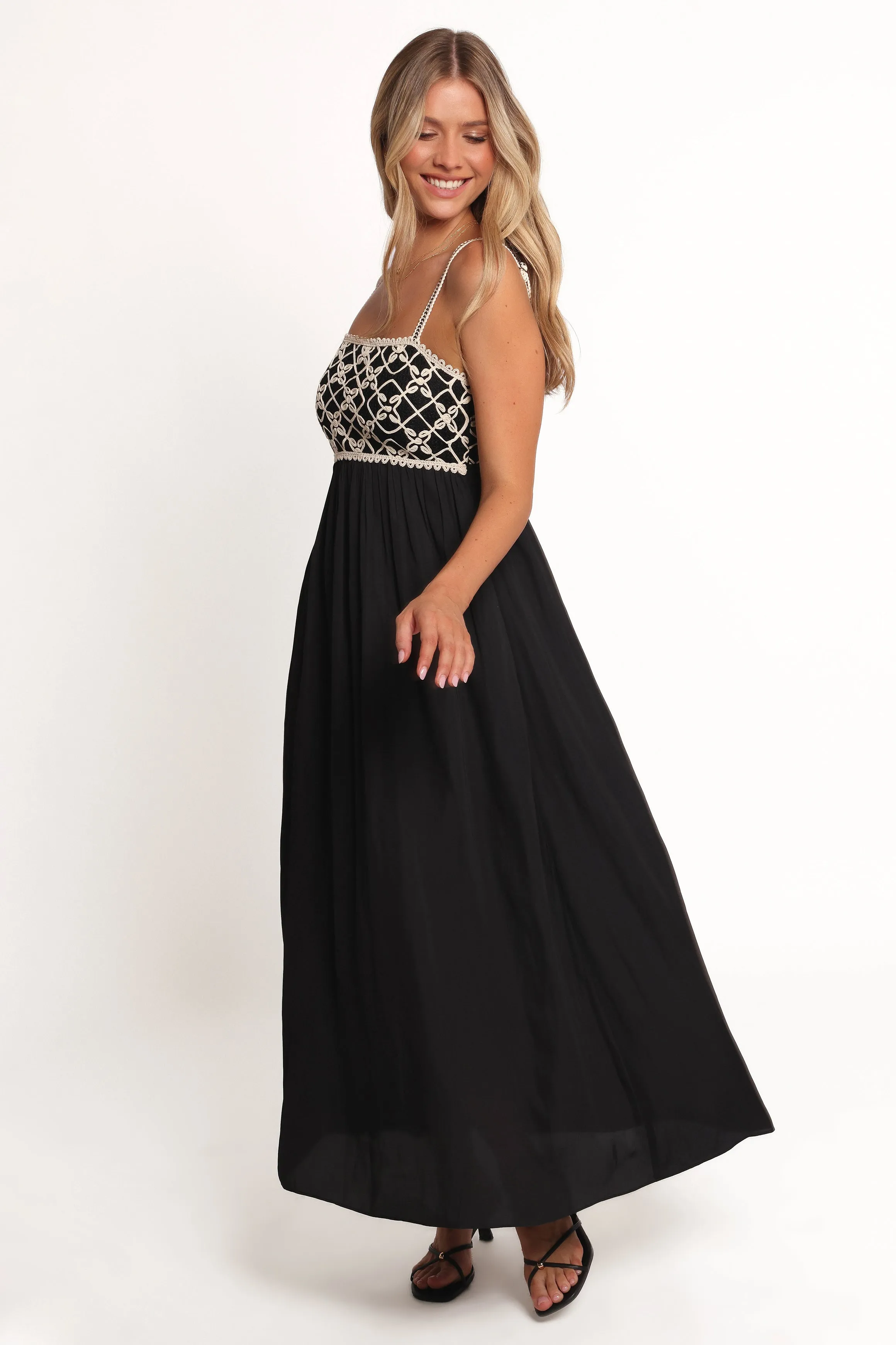 Ysabel Maxi Dress - Black/Natural sold by Petal & Pup