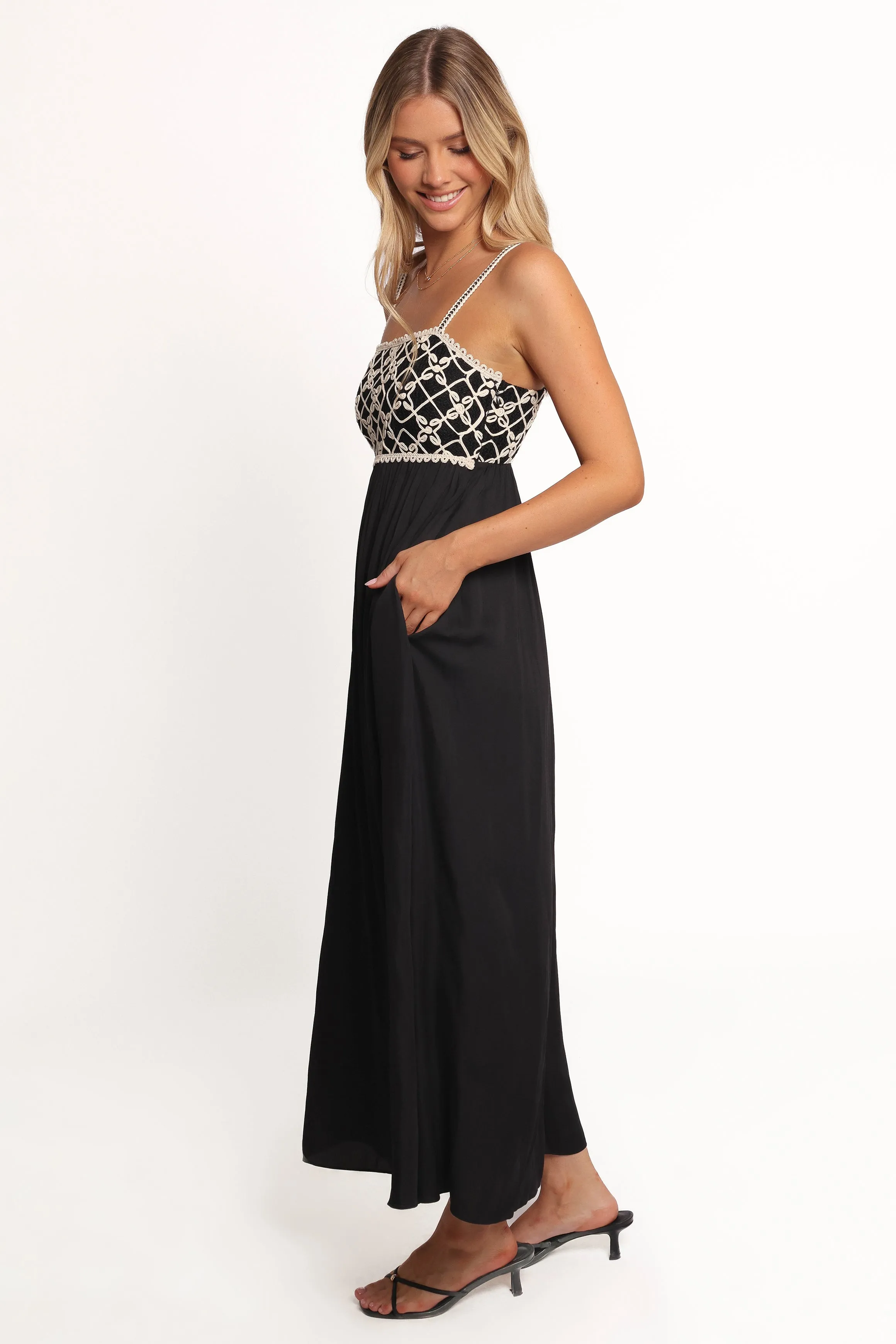 Ysabel Maxi Dress - Black/Natural sold by Petal & Pup product image thumbnail 3