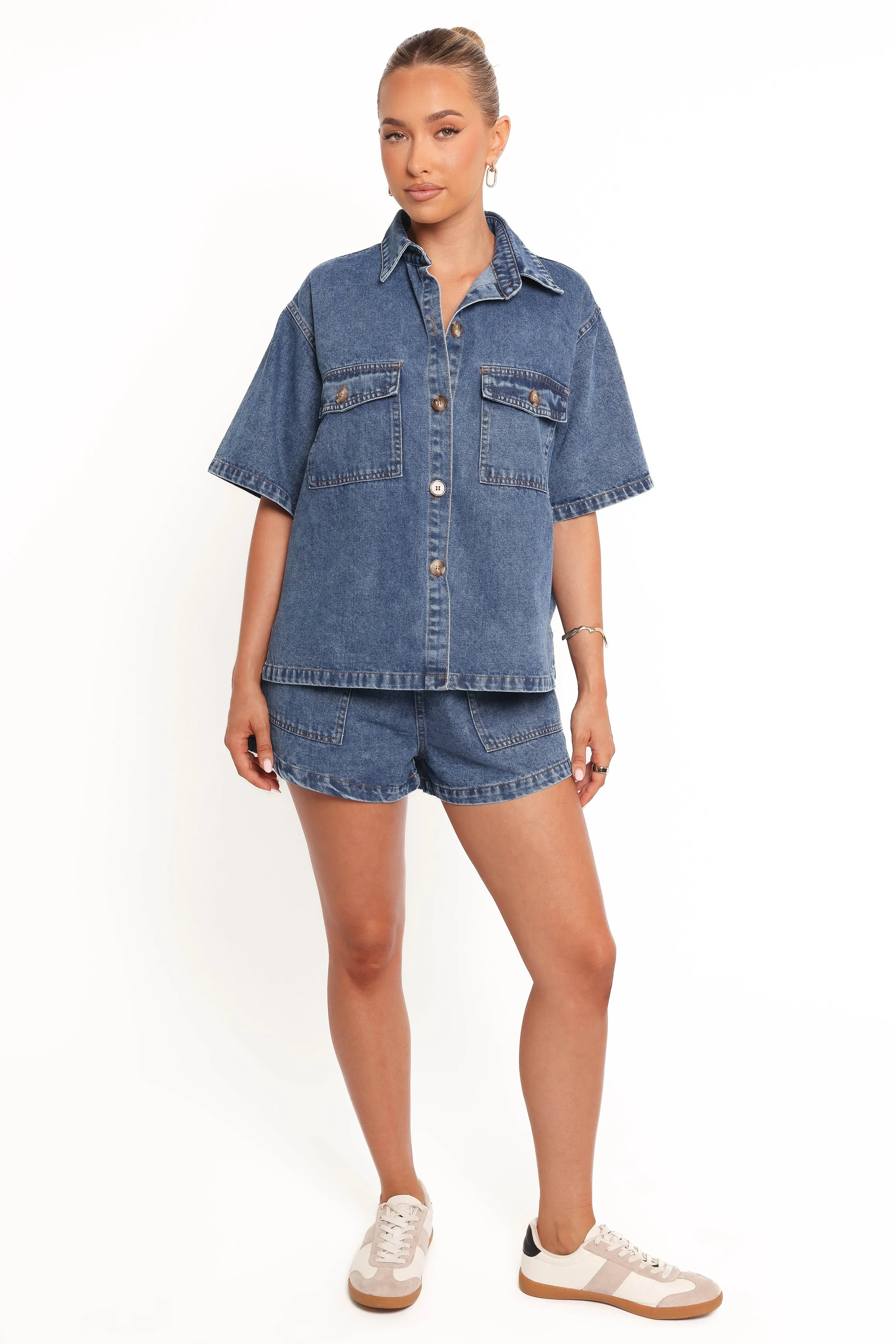 Noor Denim Short Set - Dark Blue sold by Petal & Pup product image thumbnail 2