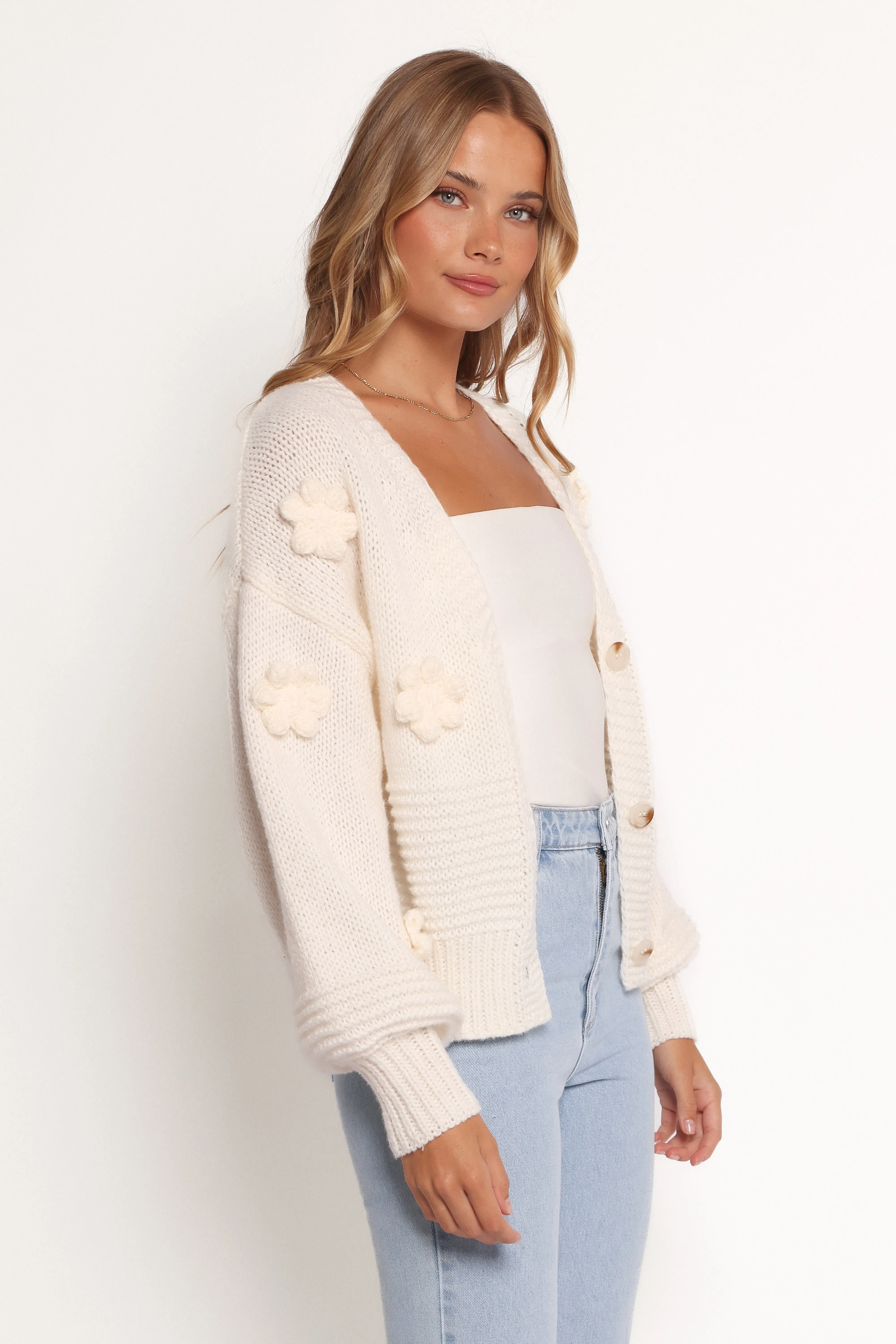 Harlee Flower Cardigan - White sold by Petal & Pup product image thumbnail 5