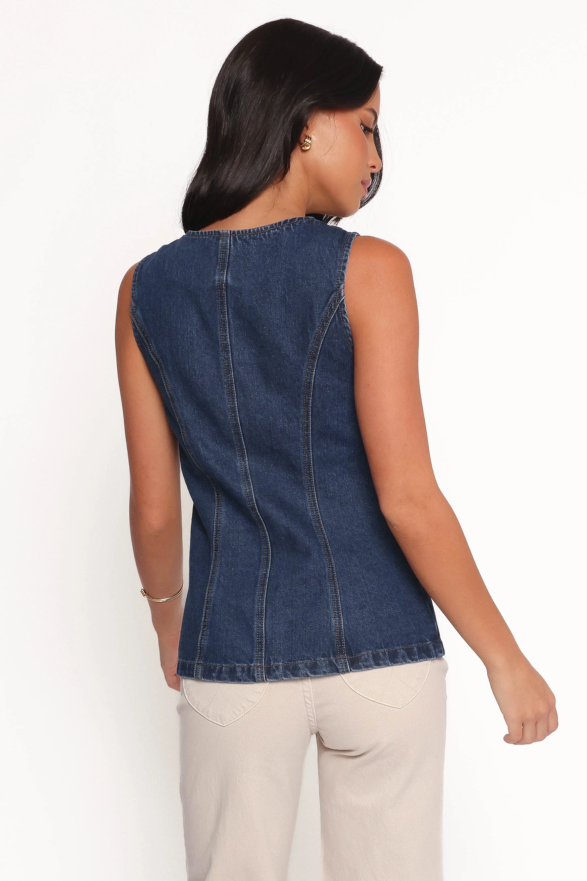 Nessa Denim Vest - Blue sold by Petal & Pup product image thumbnail 5