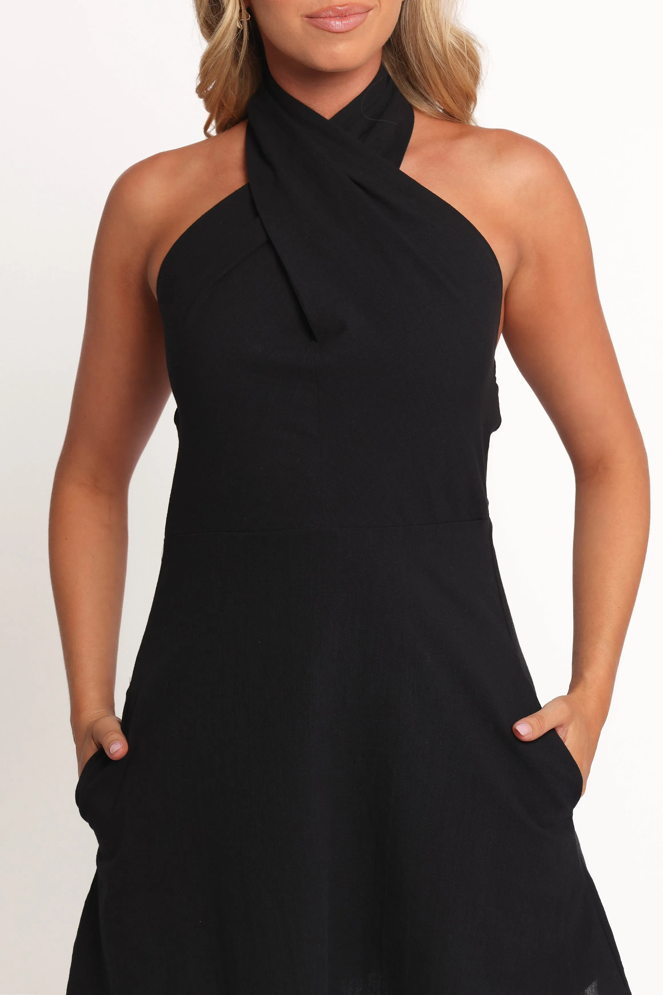 Betsy Halterneck Mini Dress - Black sold by Petal & Pup product image thumbnail 3