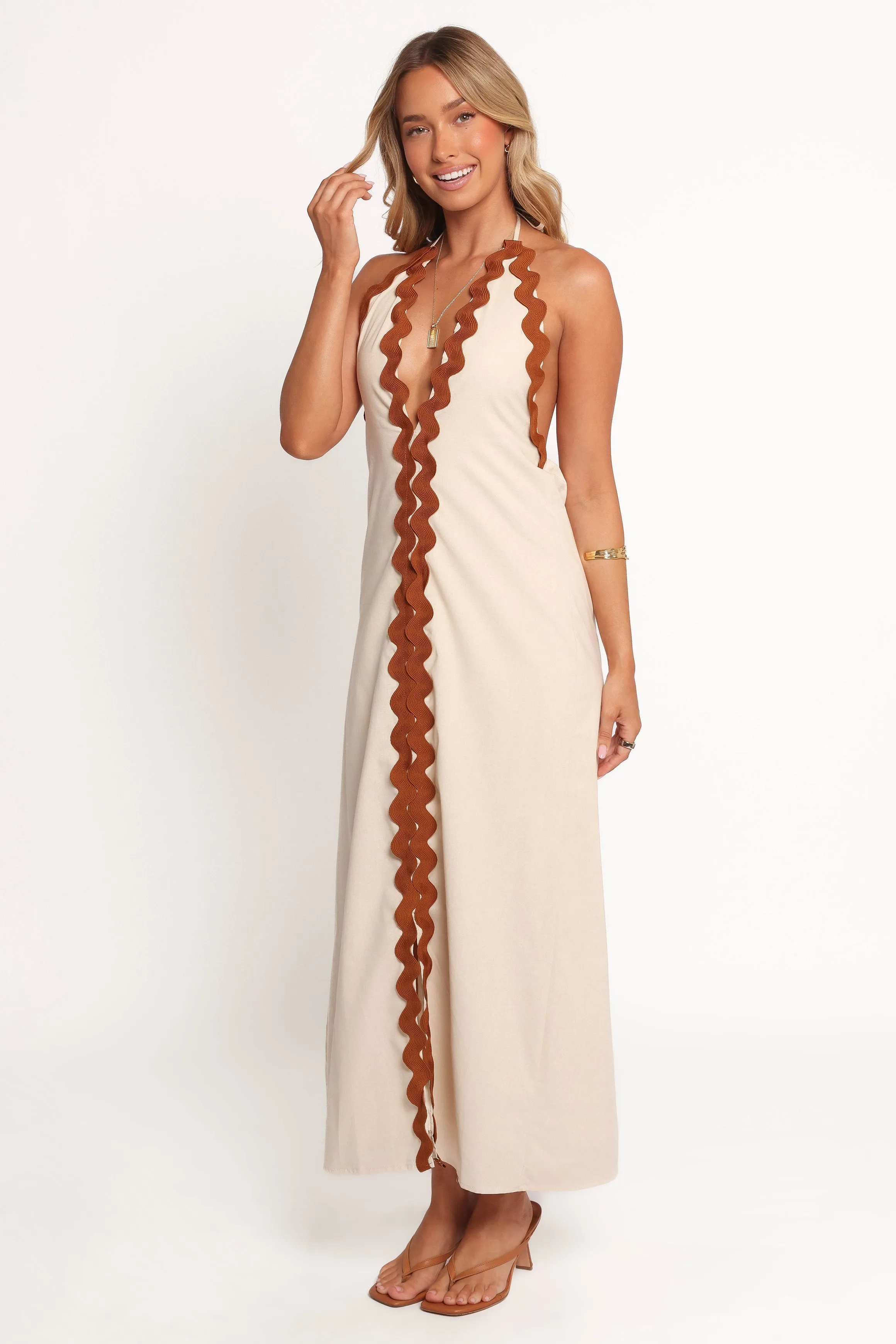 Quinley Maxi Dress - Brown/Cream sold by Petal & Pup product image thumbnail 3